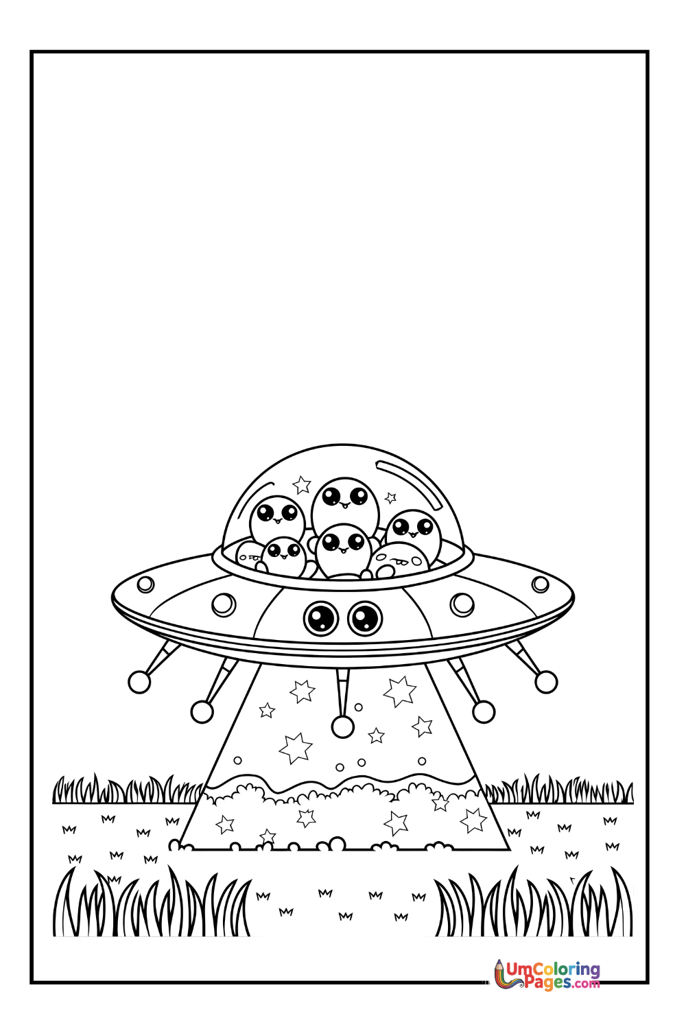 Alien UFO coloring page - free printable