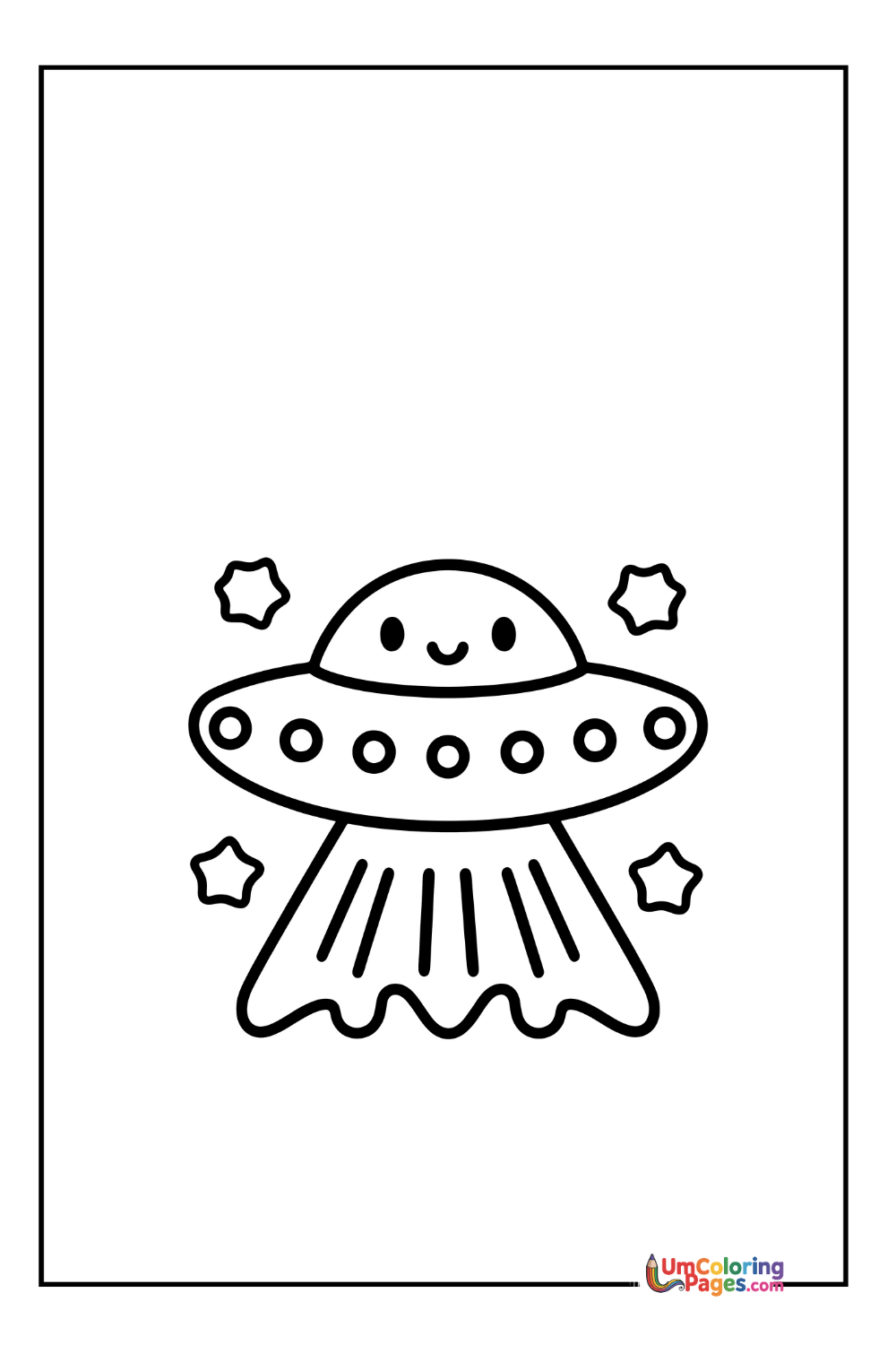 Alien UFO coloring page 4 - free printable PDF