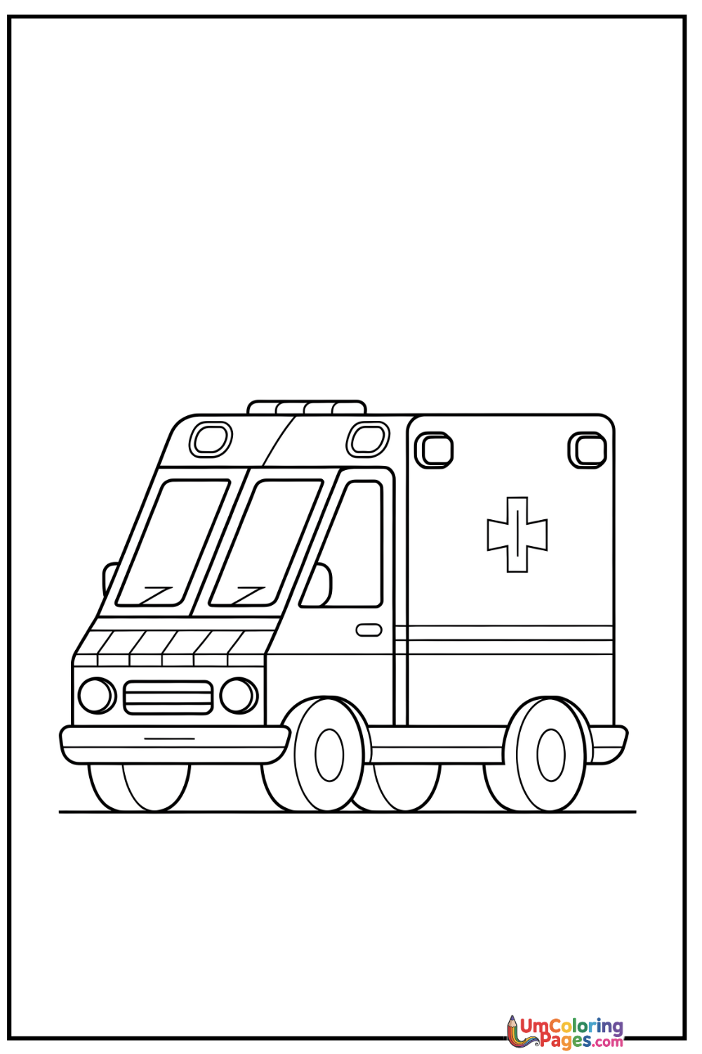Ambulance coloring page 5 - free printable PDF