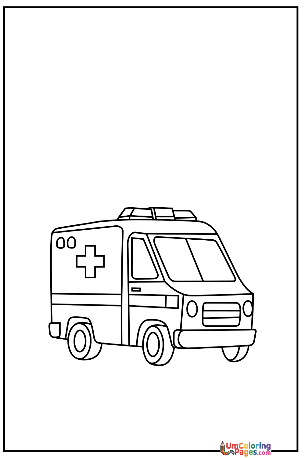 Ambulance coloring page 8 - free printable PDF