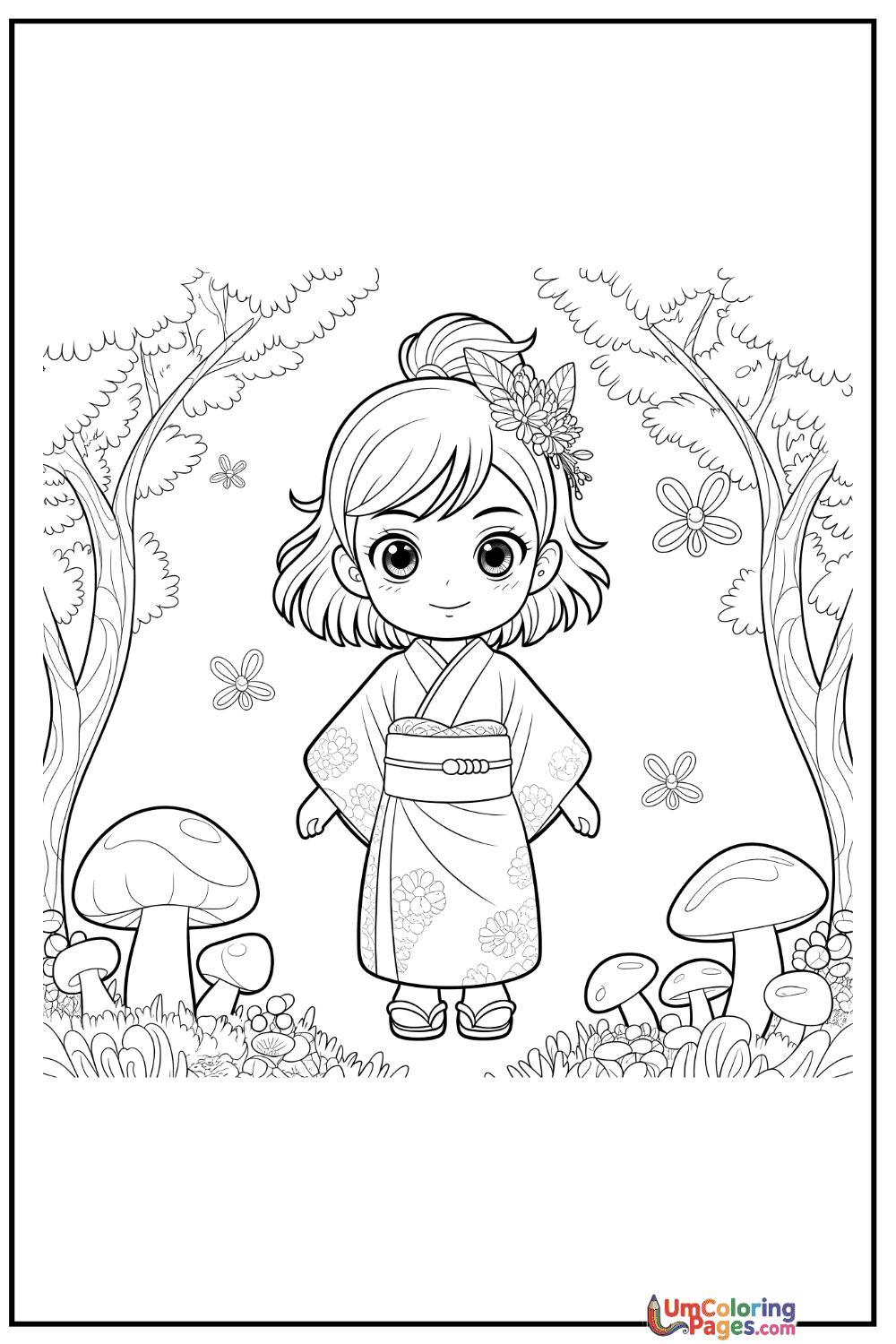 Anime coloring page 3 - free printable PDF