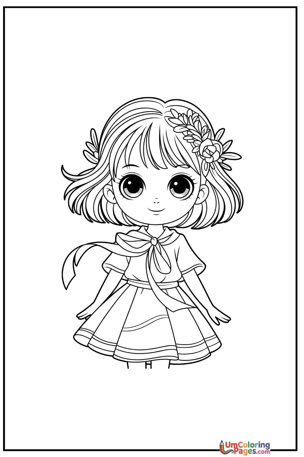 Anime coloring page 5 - free printable PDF