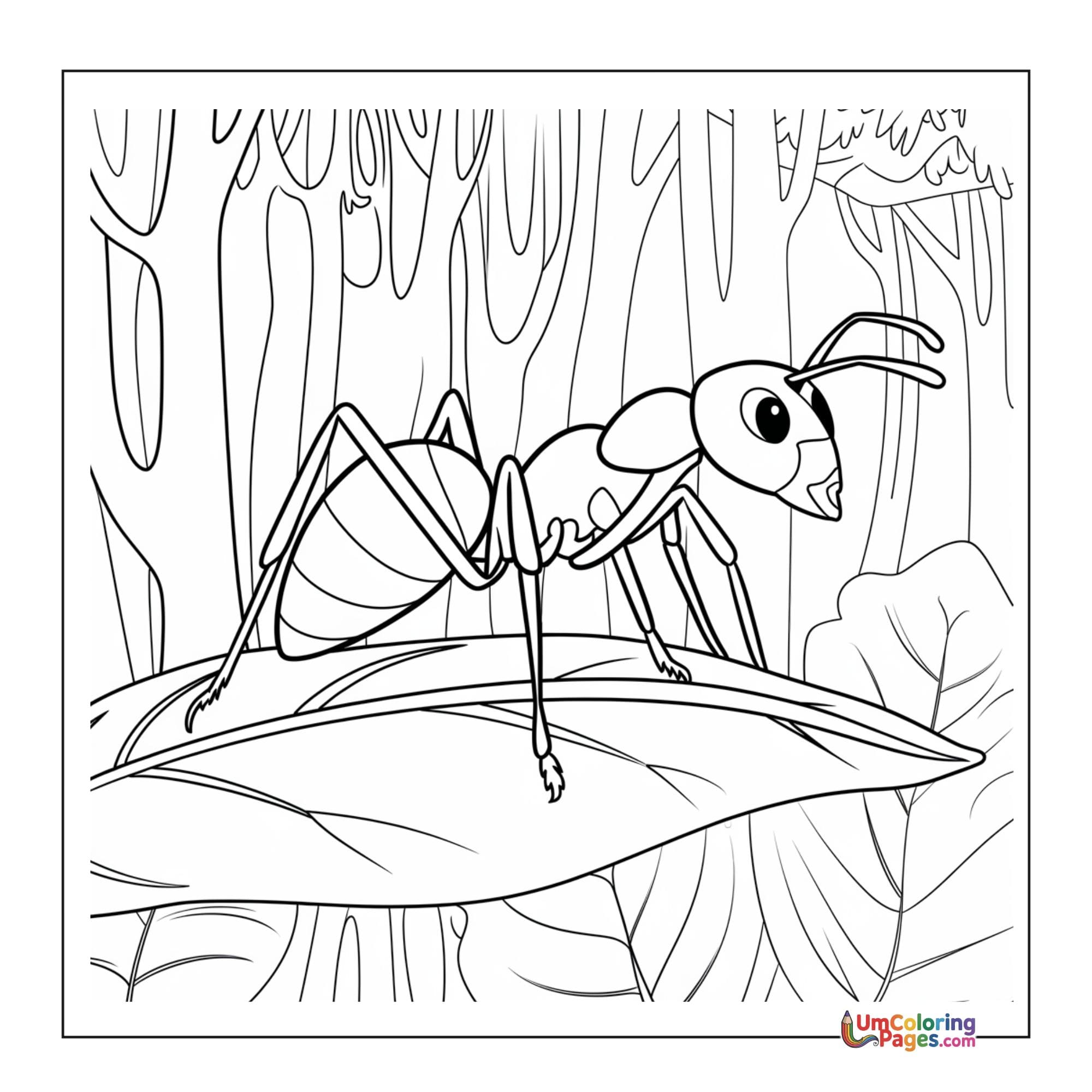 Ant coloring page 6 - free printable PDF
