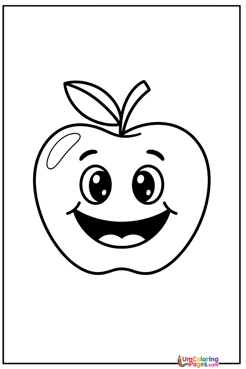 Apple coloring page 2 - free printable PDF
