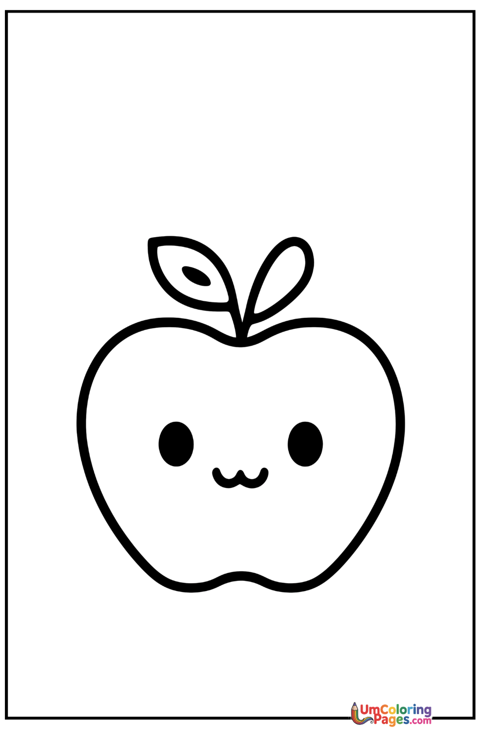 Apple coloring page 3 - free printable PDF