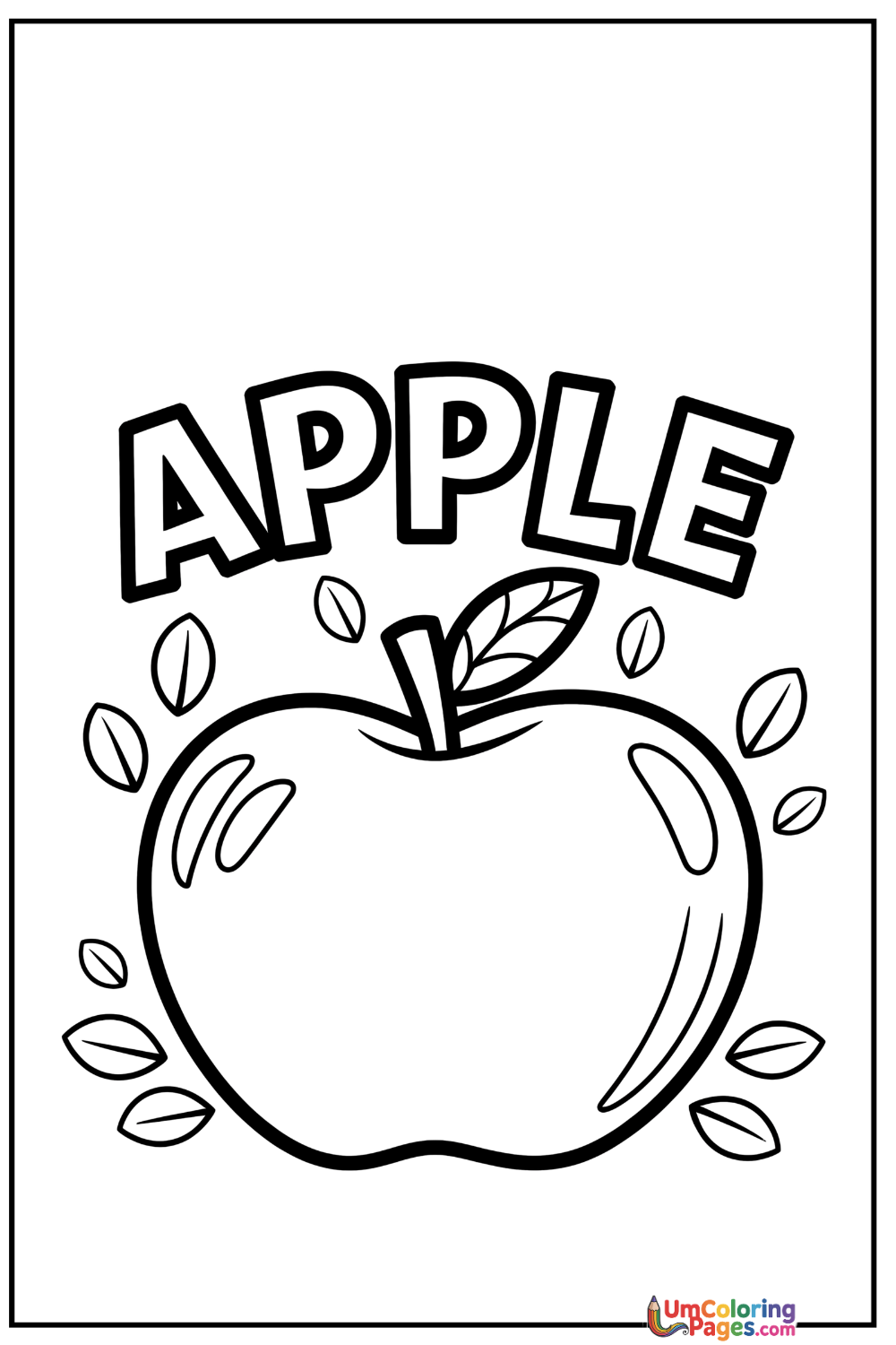 Apple coloring page 4 - free printable PDF