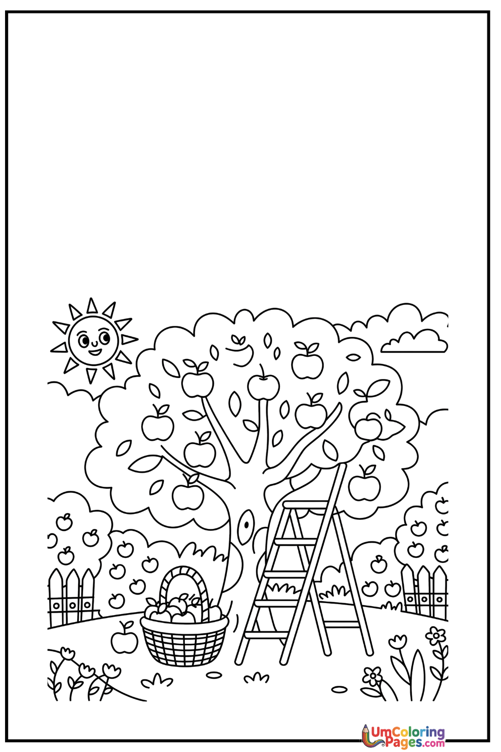 Apple coloring page 5 - free printable PDF