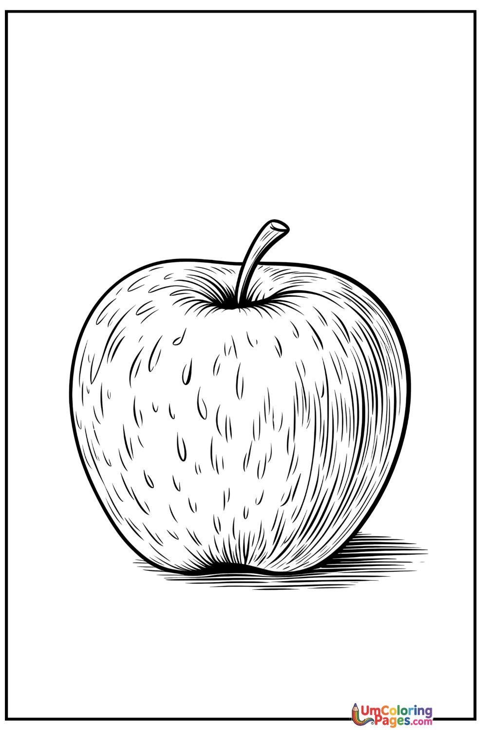 Apple coloring page 6 - free printable PDF