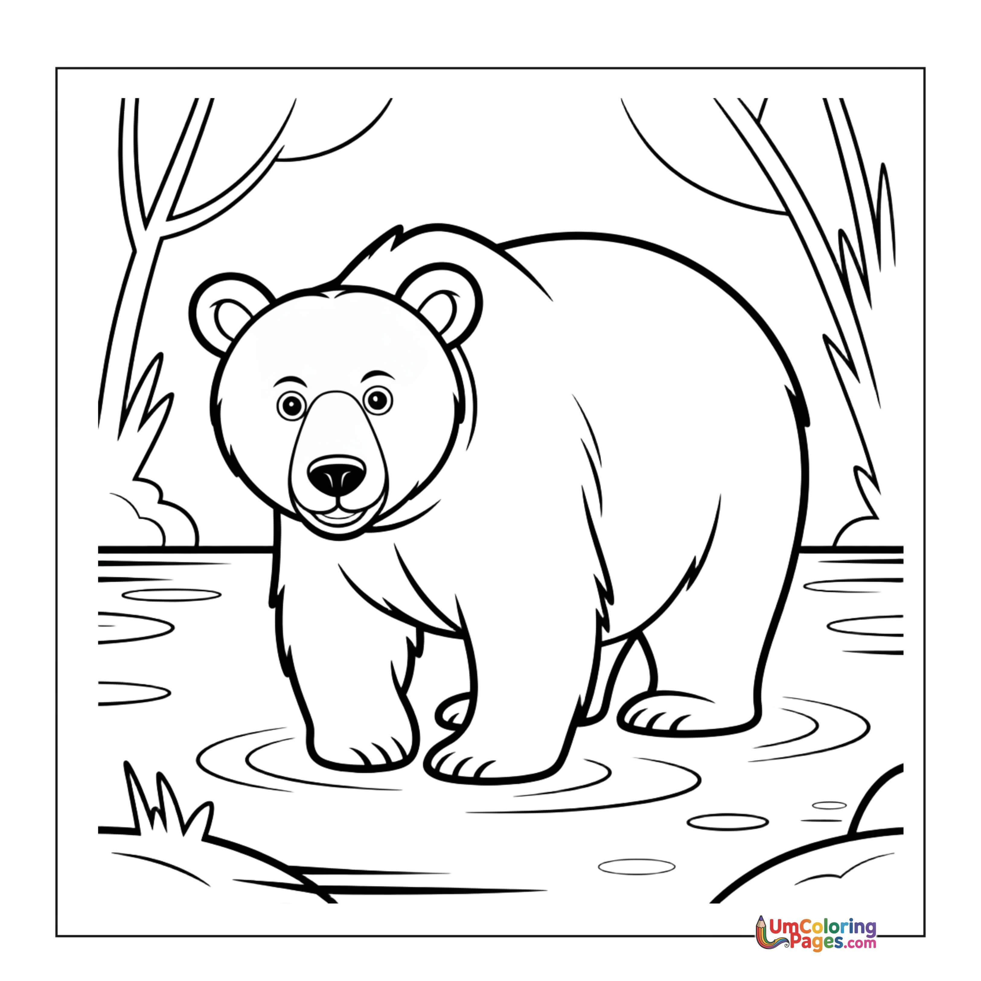 Bear coloring page 4 - free printable PDF