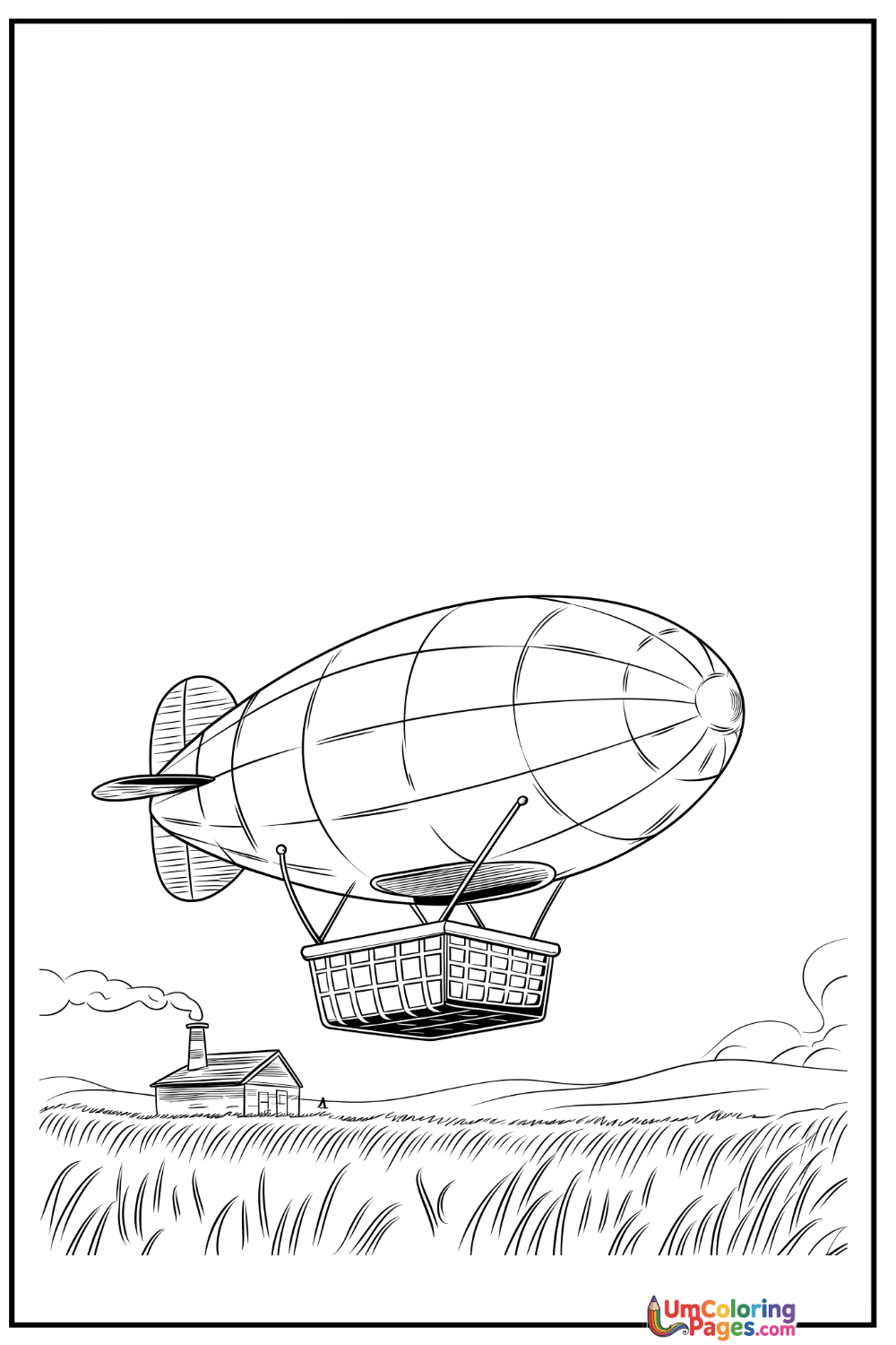 Blimp coloring page - free printable