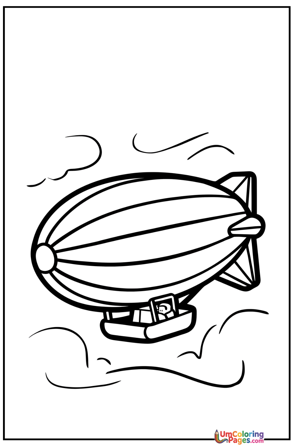 Blimp coloring page 2 - free printable PDF