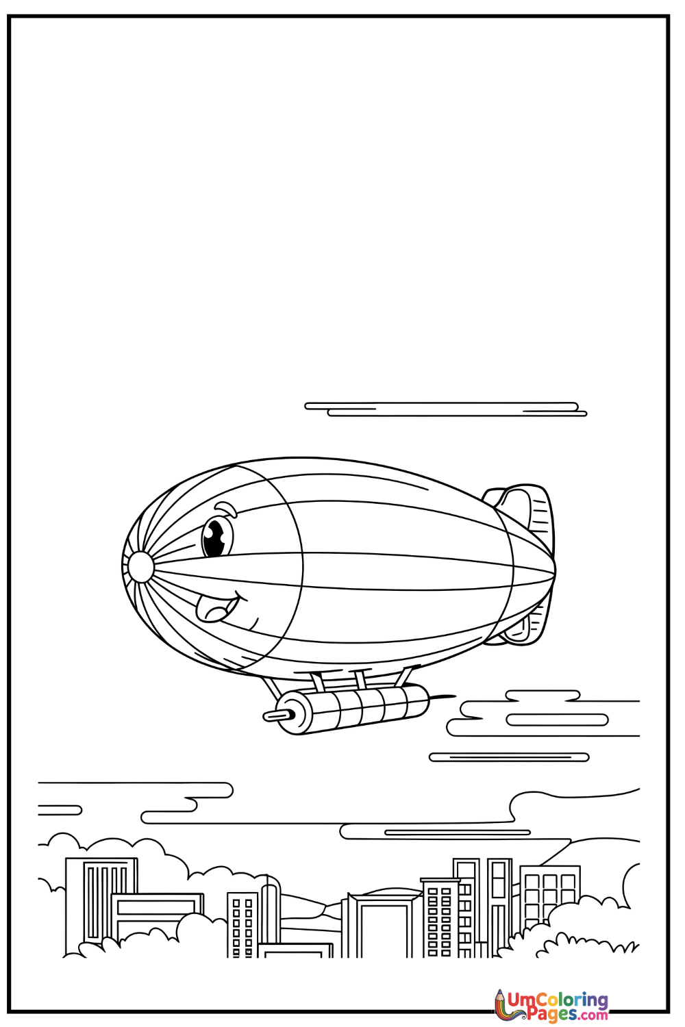Blimp coloring page 3 - free printable PDF