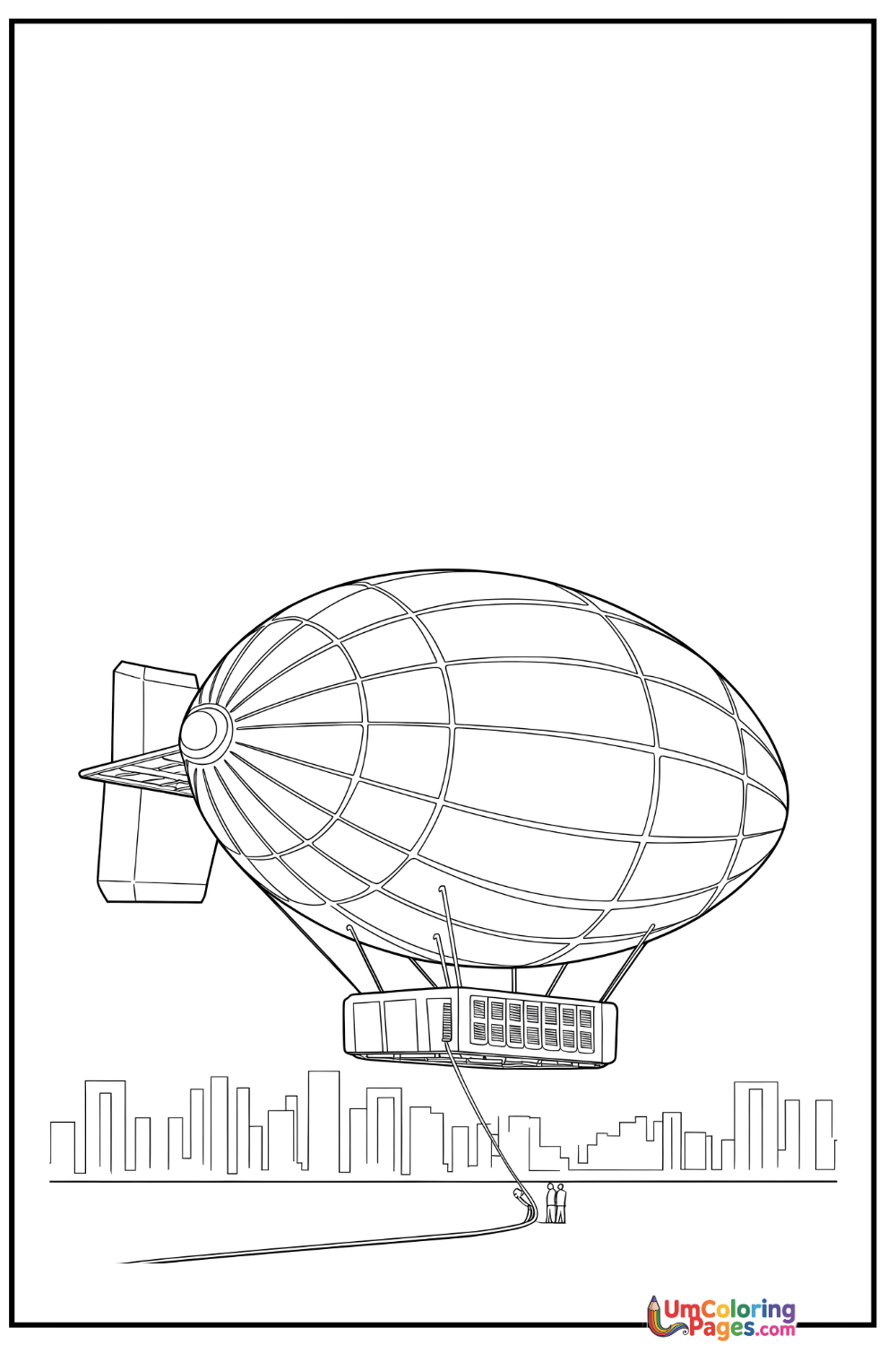 Blimp coloring page 5 - free printable PDF