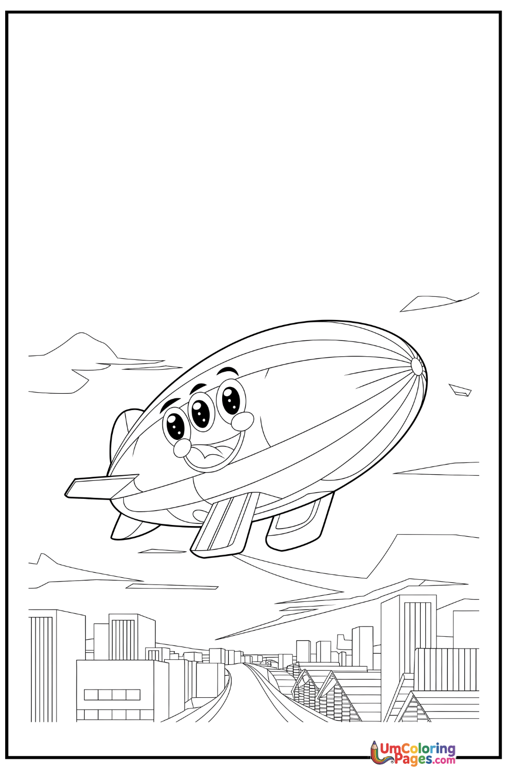 Blimp coloring page 6 - free printable PDF
