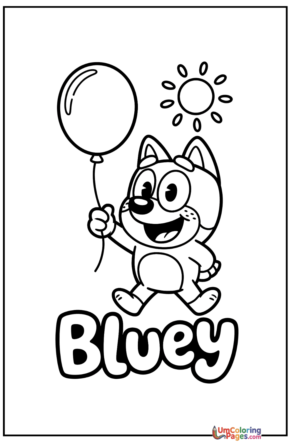Bluey coloring page 2 - free printable PDF