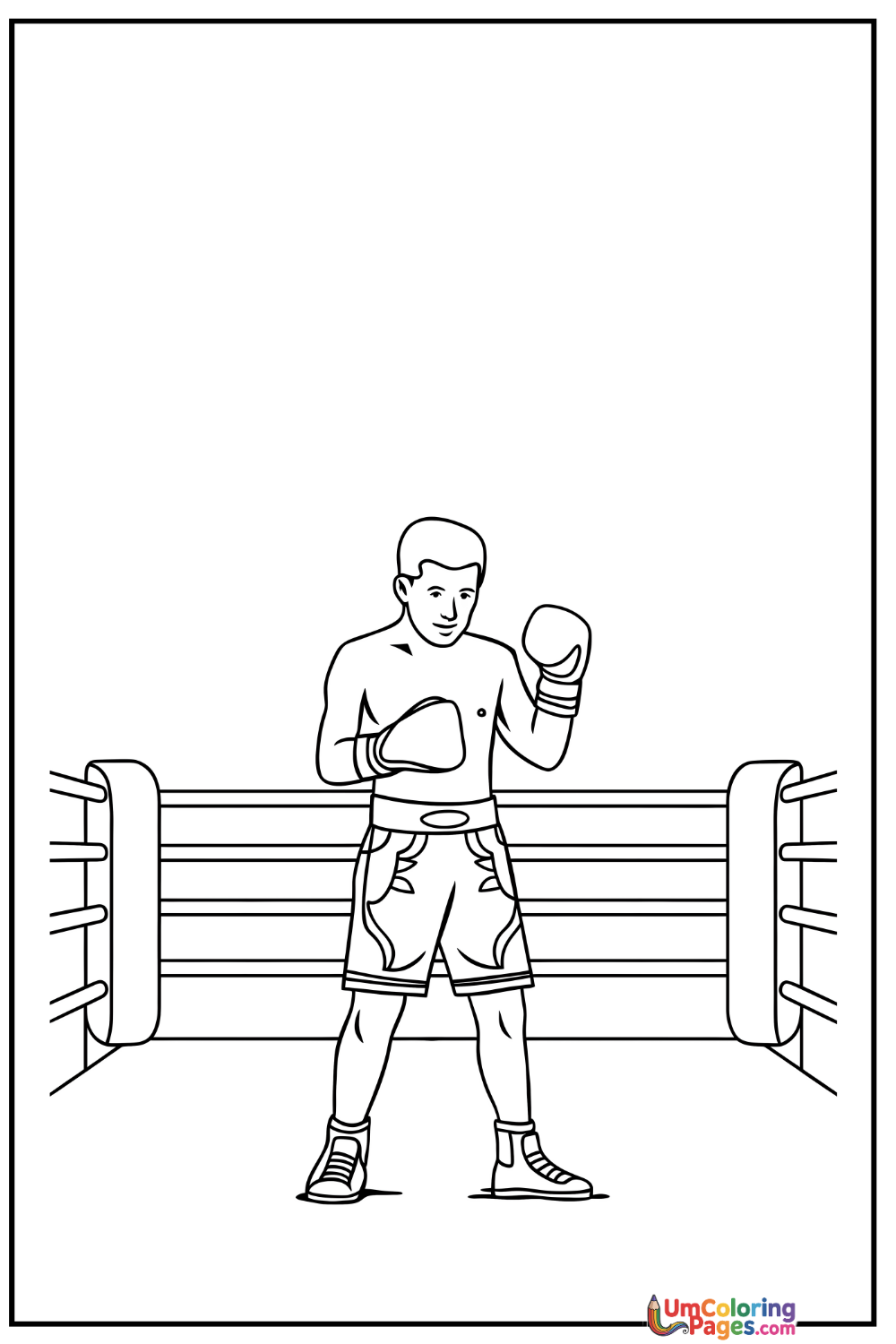 Boxer coloring page - free printable