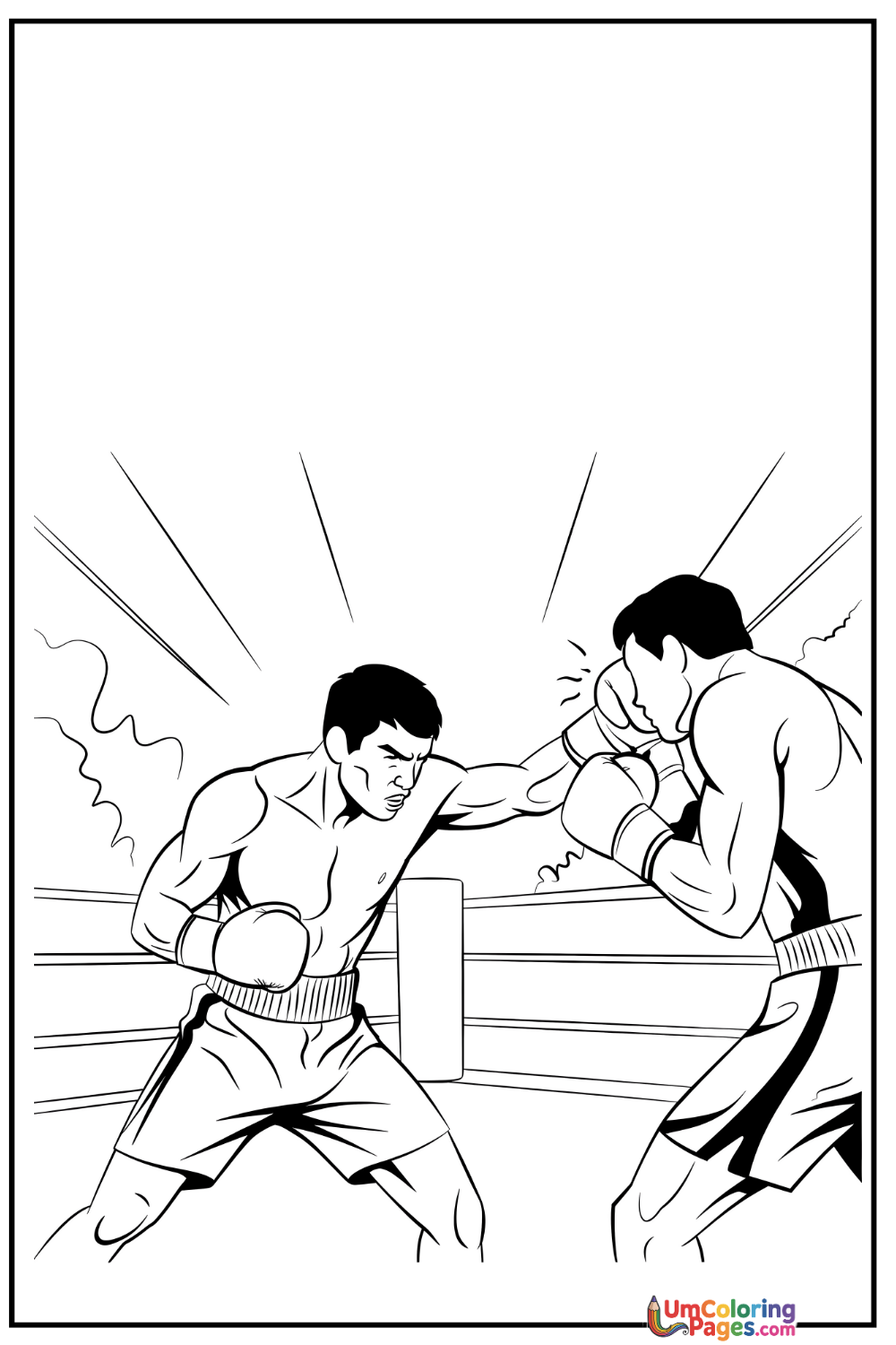 Boxer coloring page 3 - free printable PDF