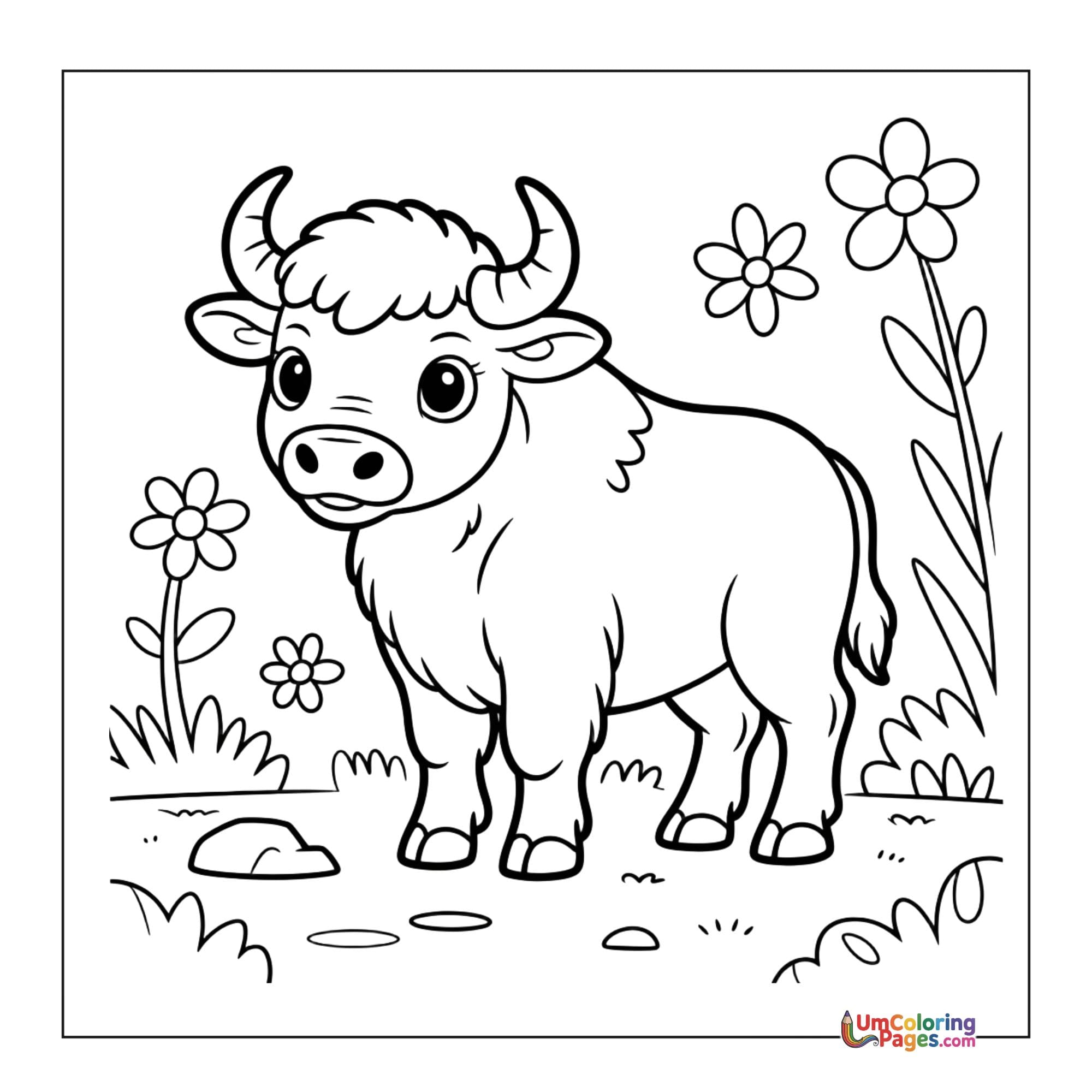 Buffalo coloring page 2 - free printable PDF