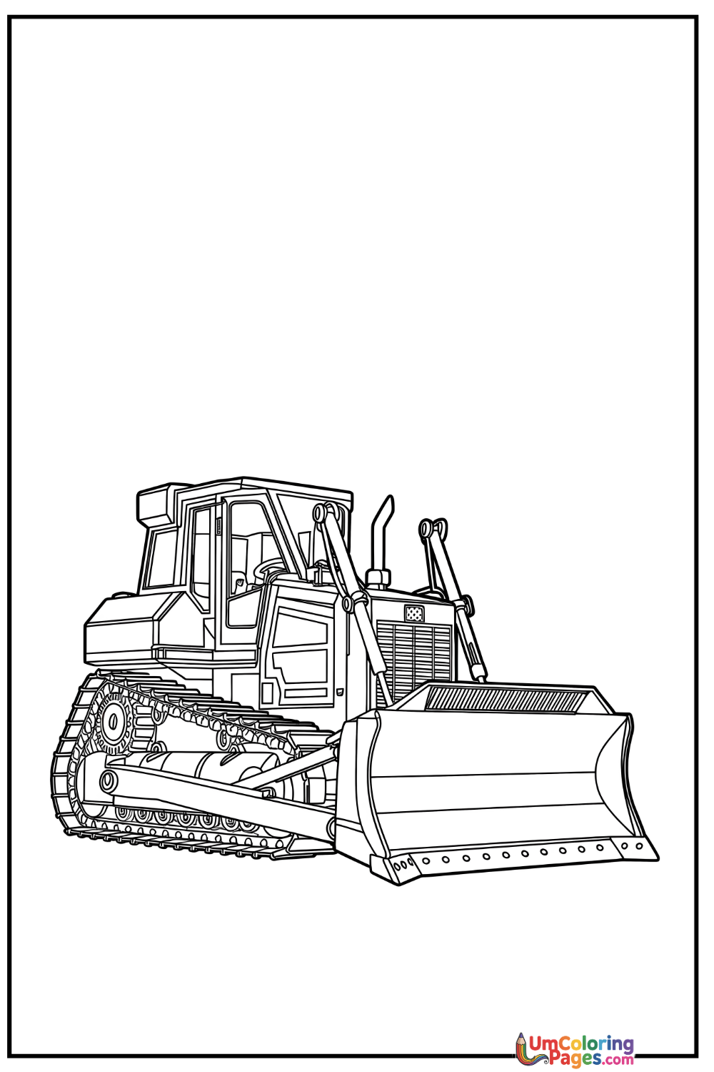 Bulldozer coloring page 2 - free printable PDF
