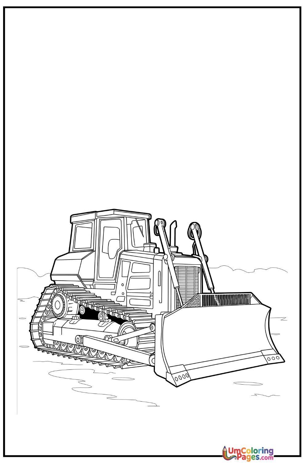 Bulldozer coloring page 3 - free printable PDF
