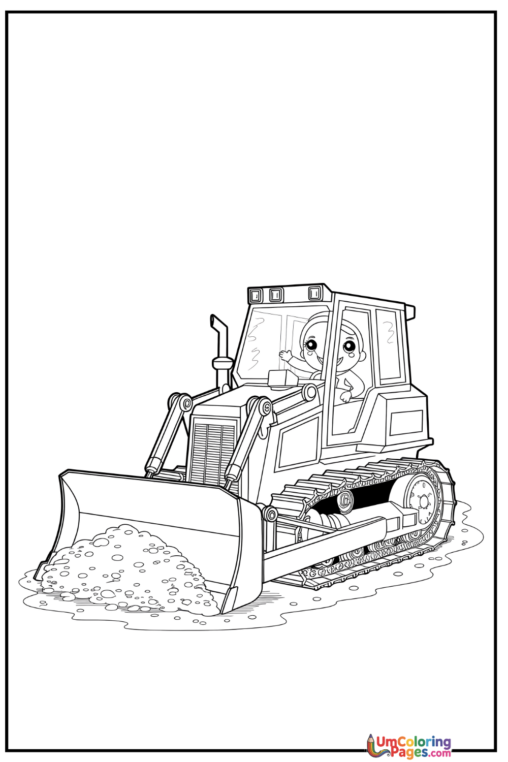 Bulldozer coloring page 5 - free printable PDF