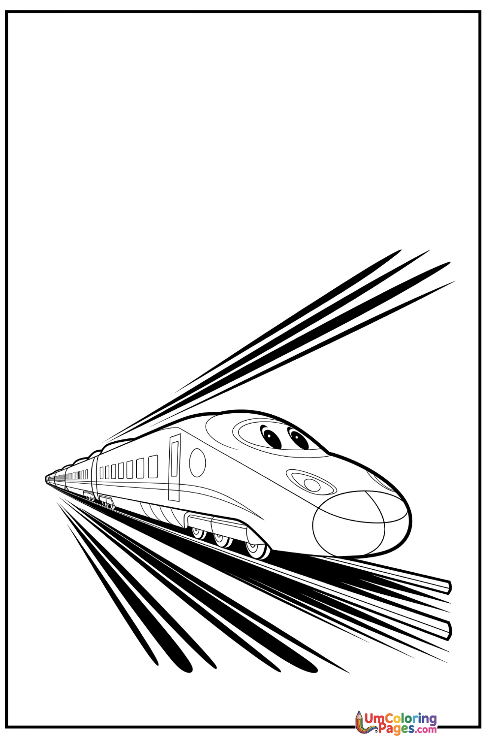 Bullet Train coloring page 2 - free printable PDF