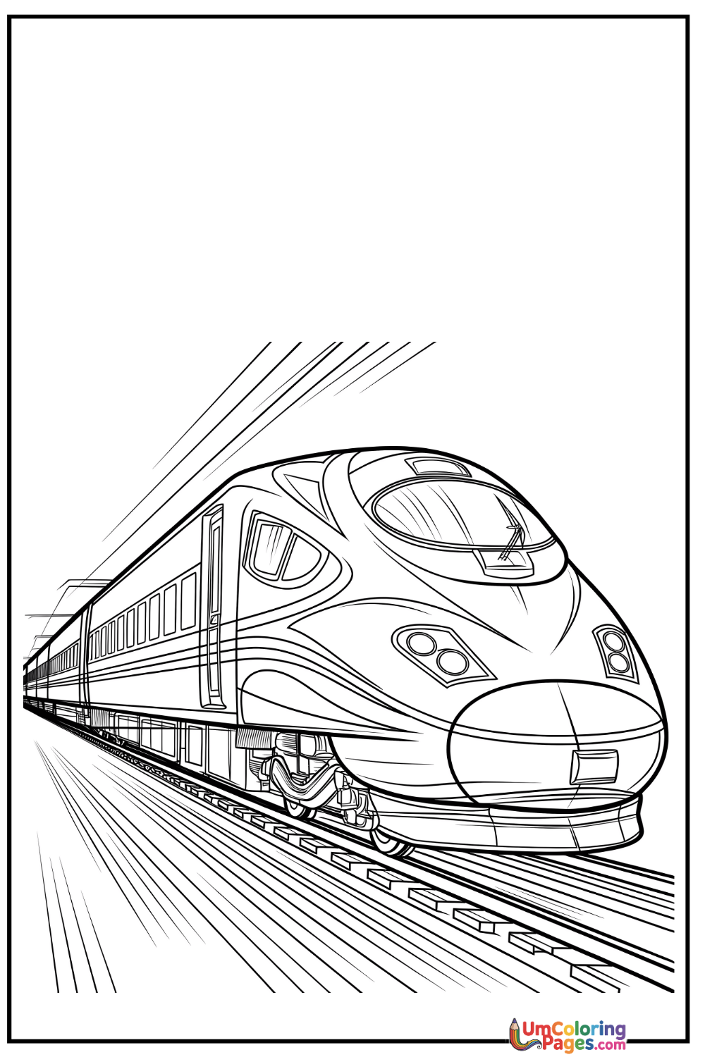 Bullet Train coloring page 3 - free printable PDF