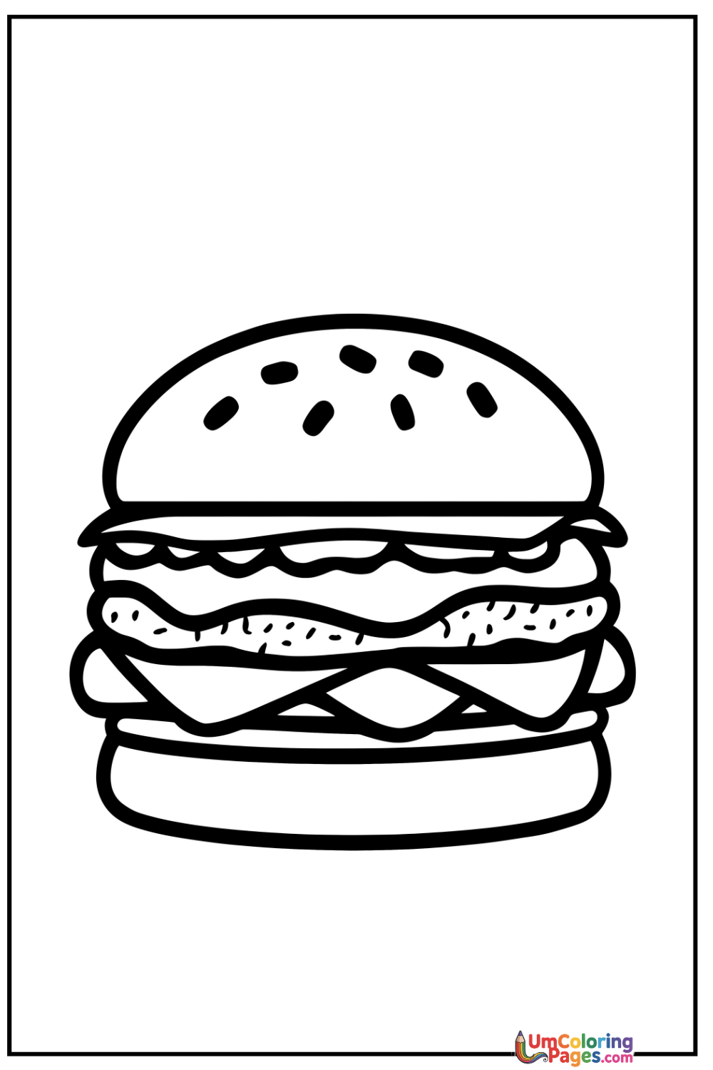 Burger coloring page 4 - free printable PDF