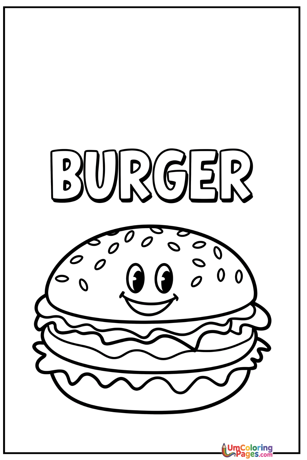 Burger coloring page 6 - free printable PDF