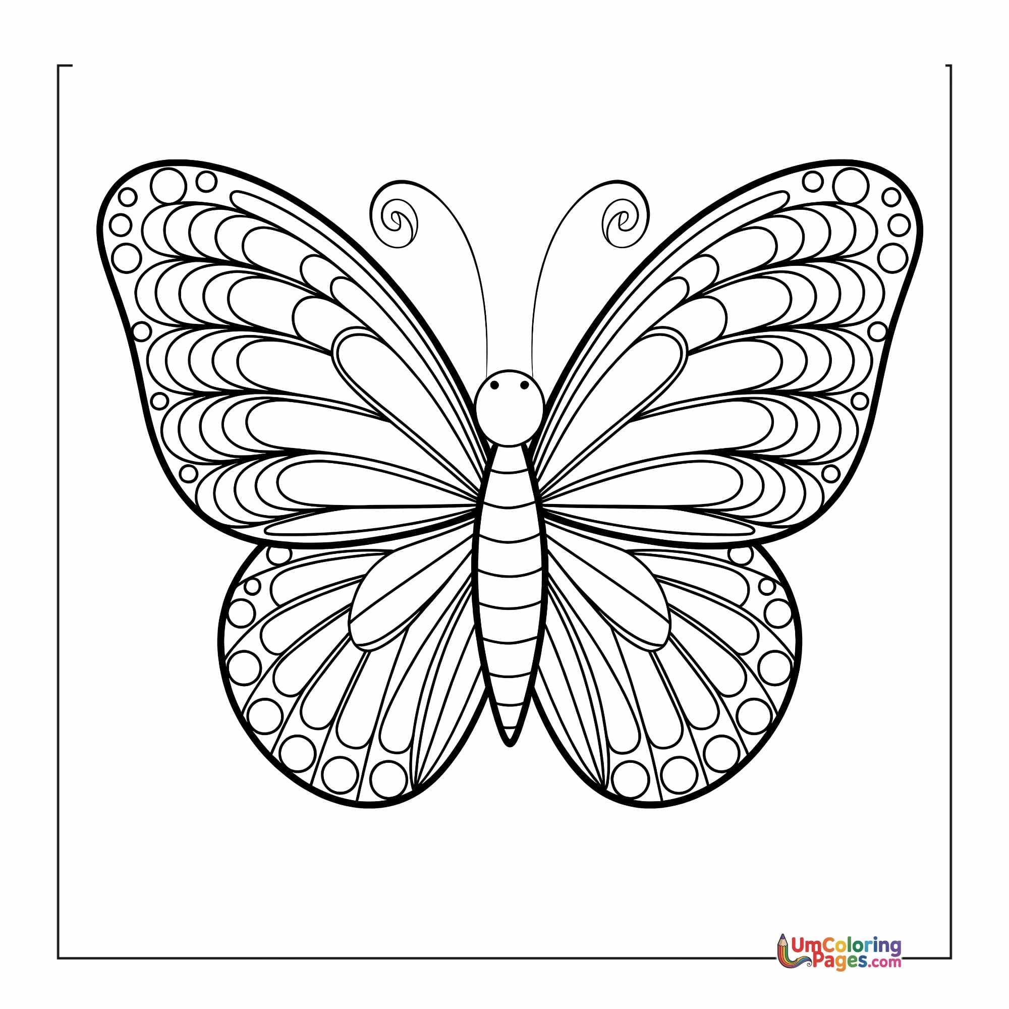 Butterfly coloring page 3 - free printable PDF
