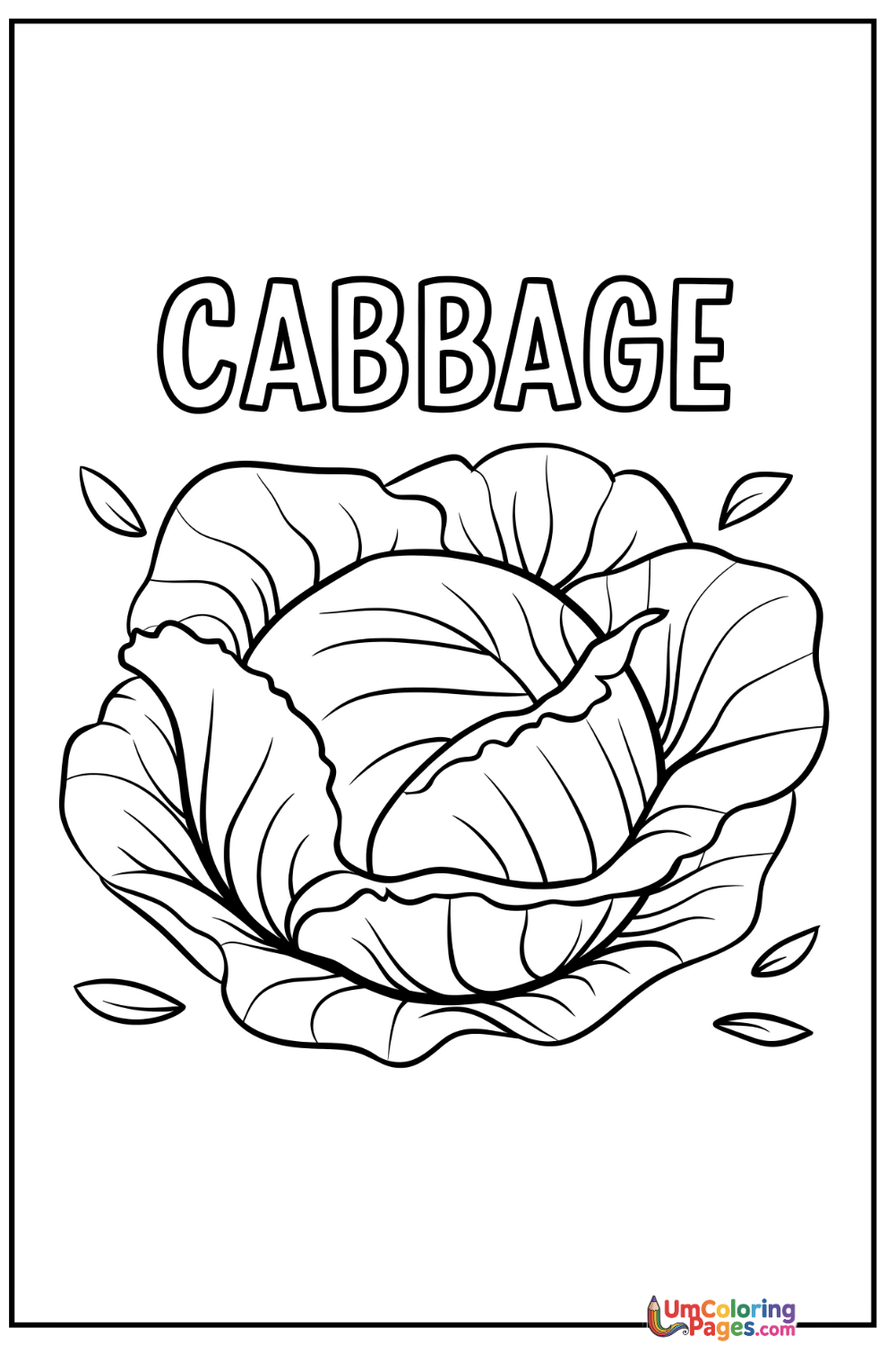 Cabbage coloring page 6 - free printable PDF