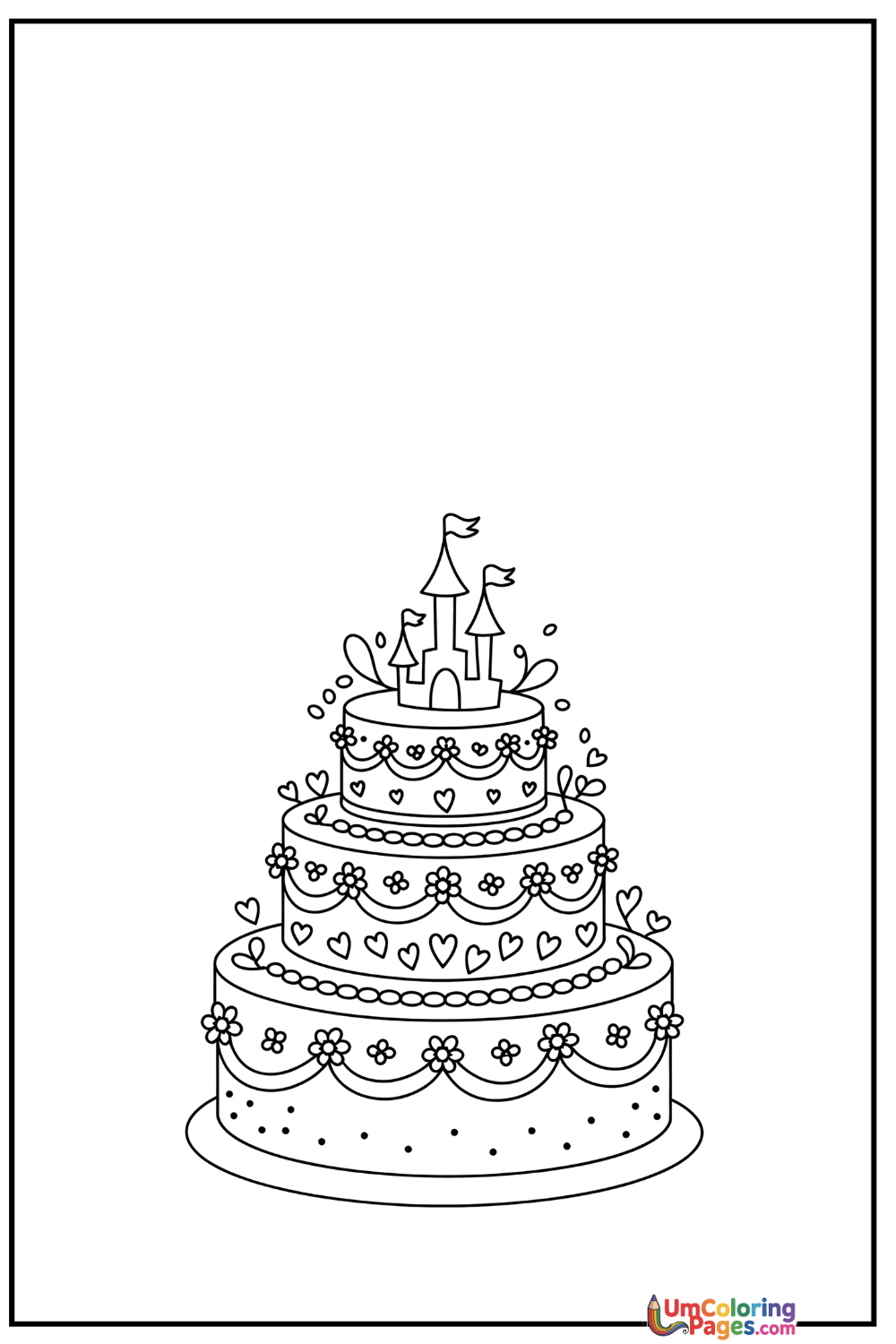 Cake coloring page 2 - free printable PDF