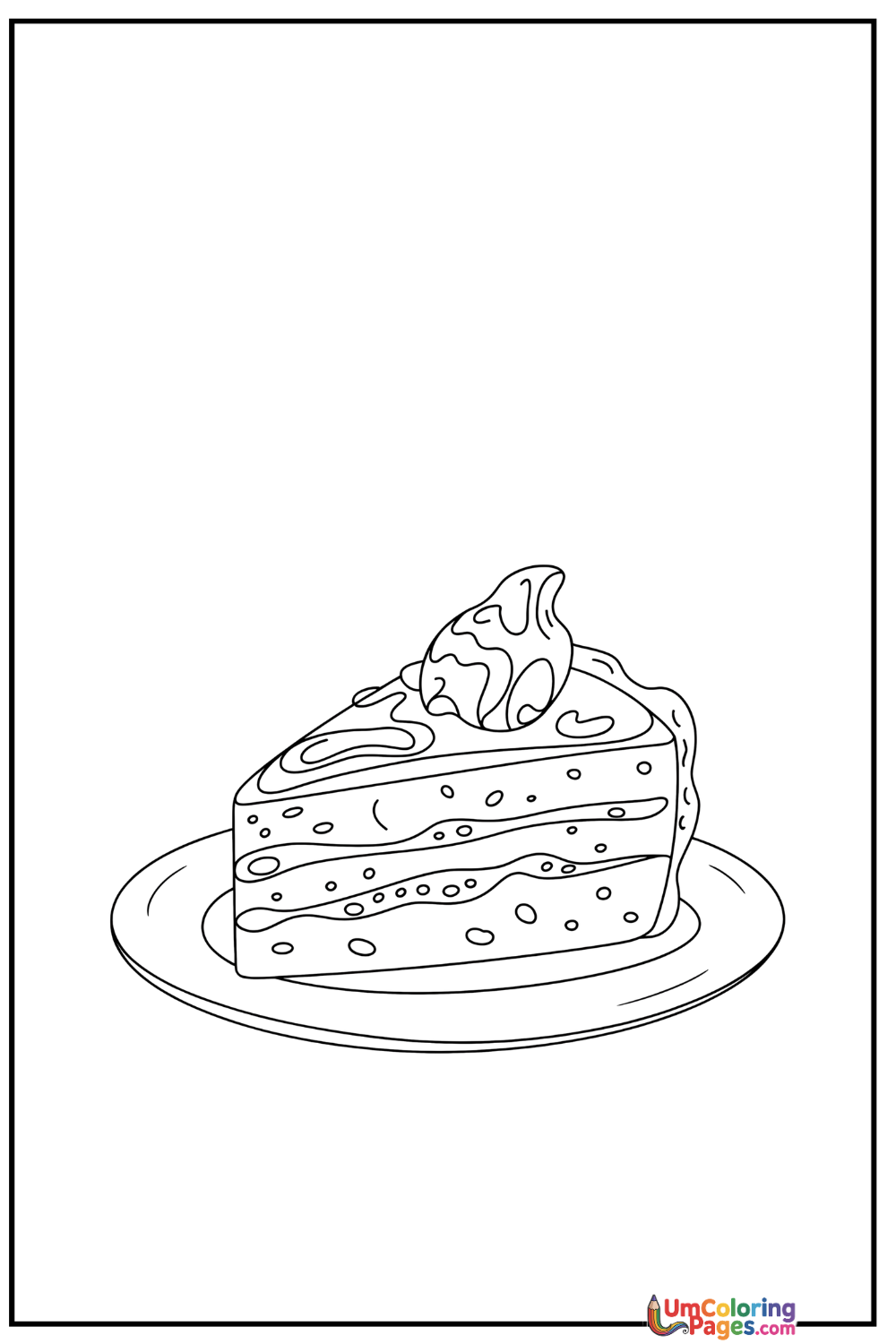 Cake coloring page 3 - free printable PDF