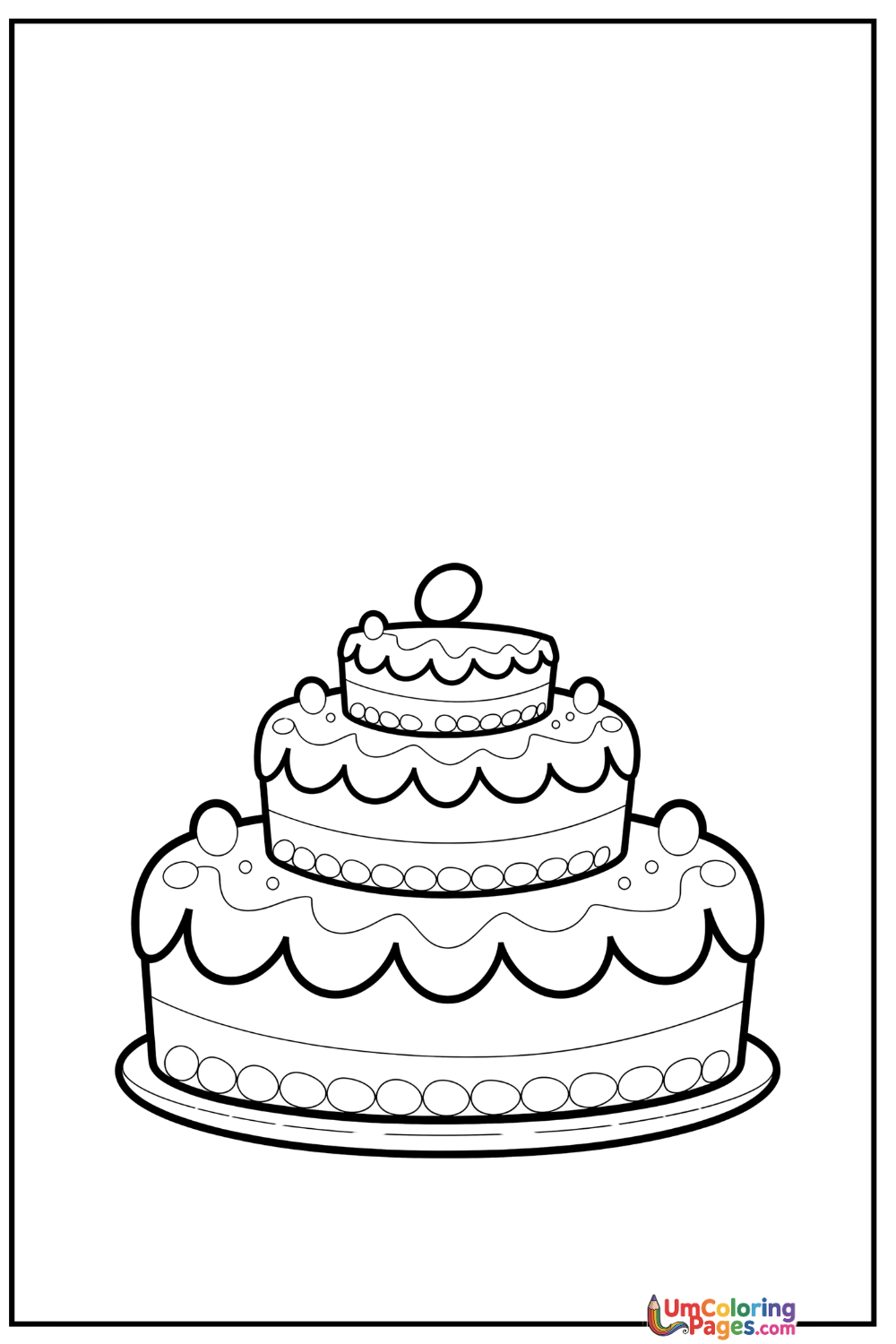 Cake coloring page 4 - free printable PDF