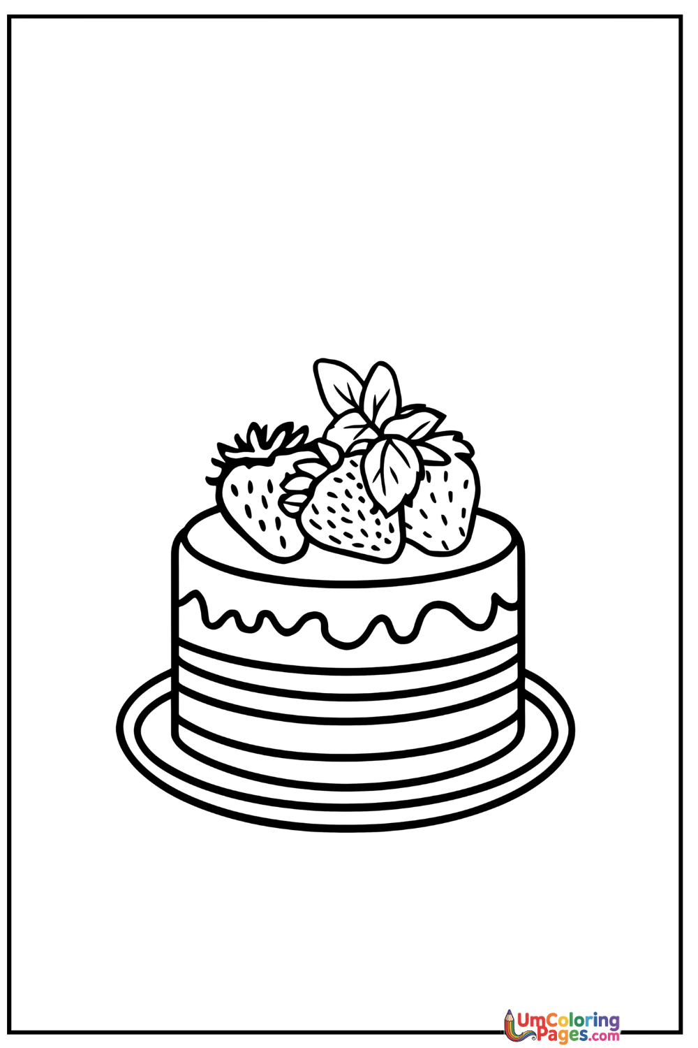 Cake coloring page 5 - free printable PDF