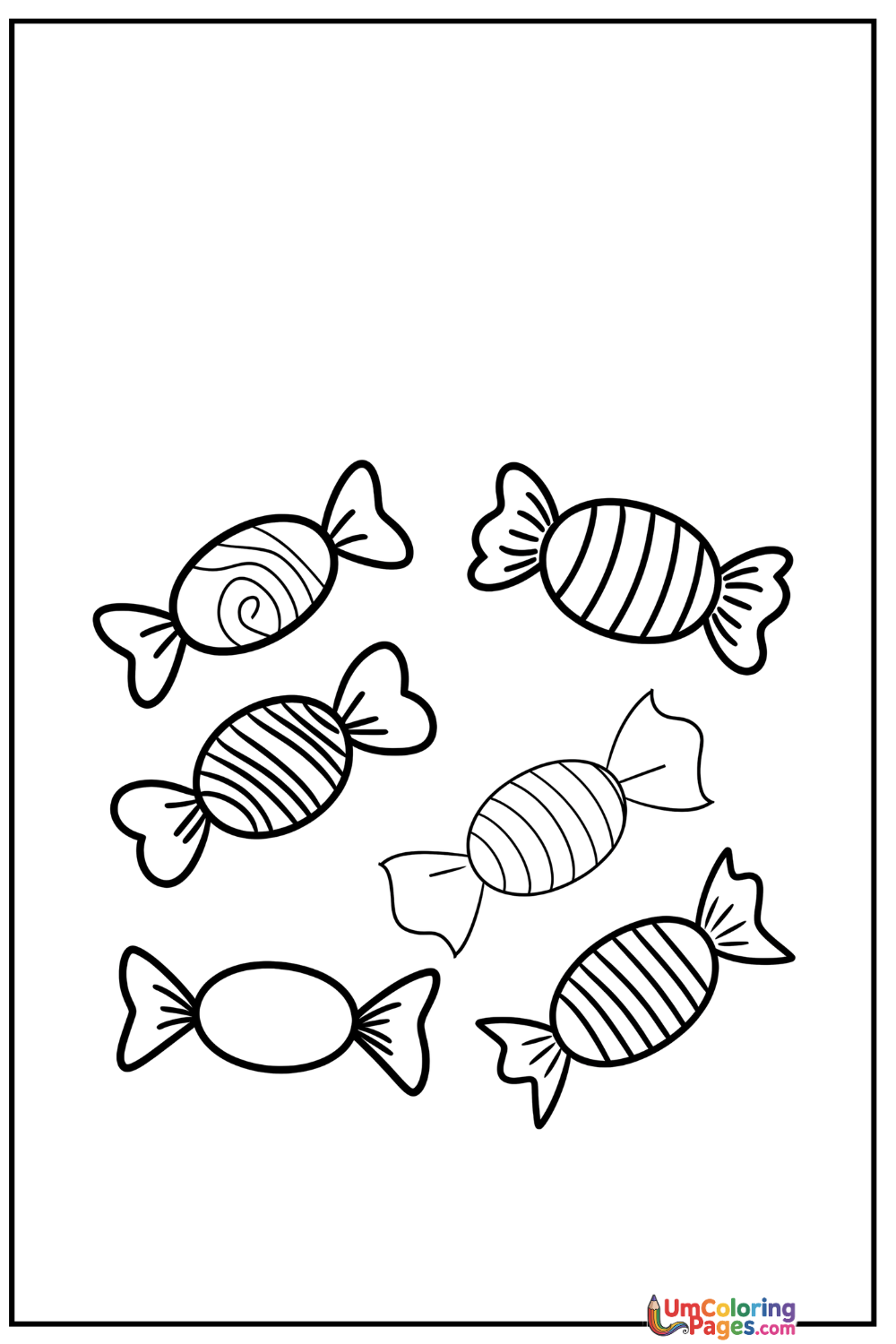 Candy coloring page - free printable