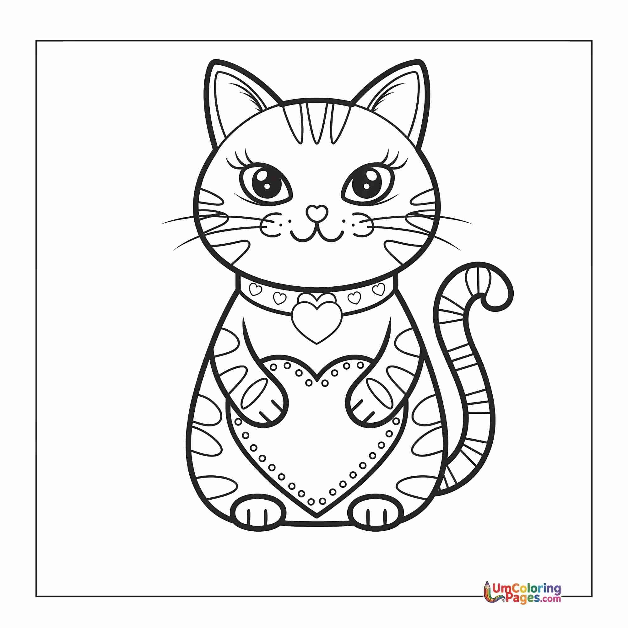 Cat coloring page 10 - free printable PDF