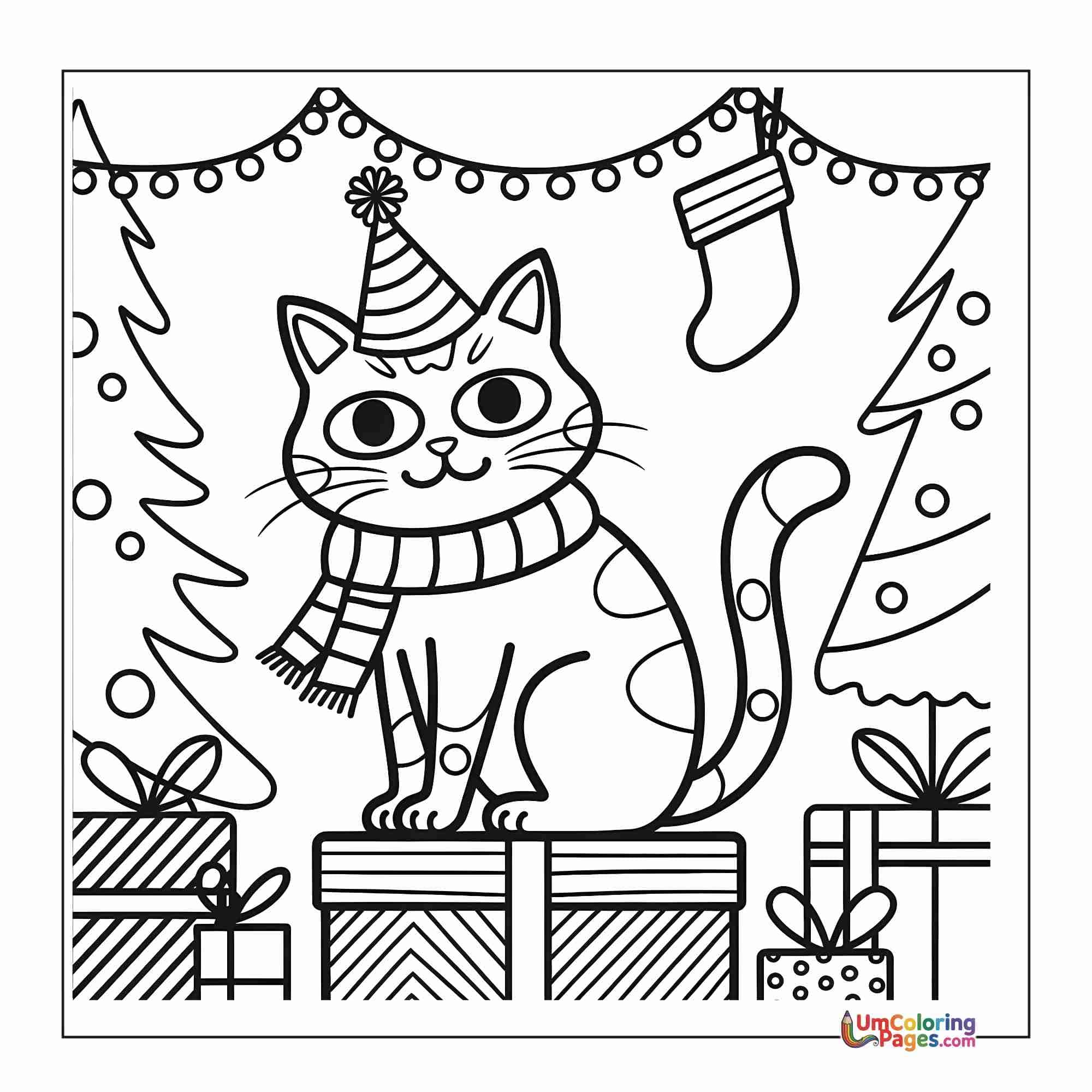 Cat coloring page 11 - free printable PDF