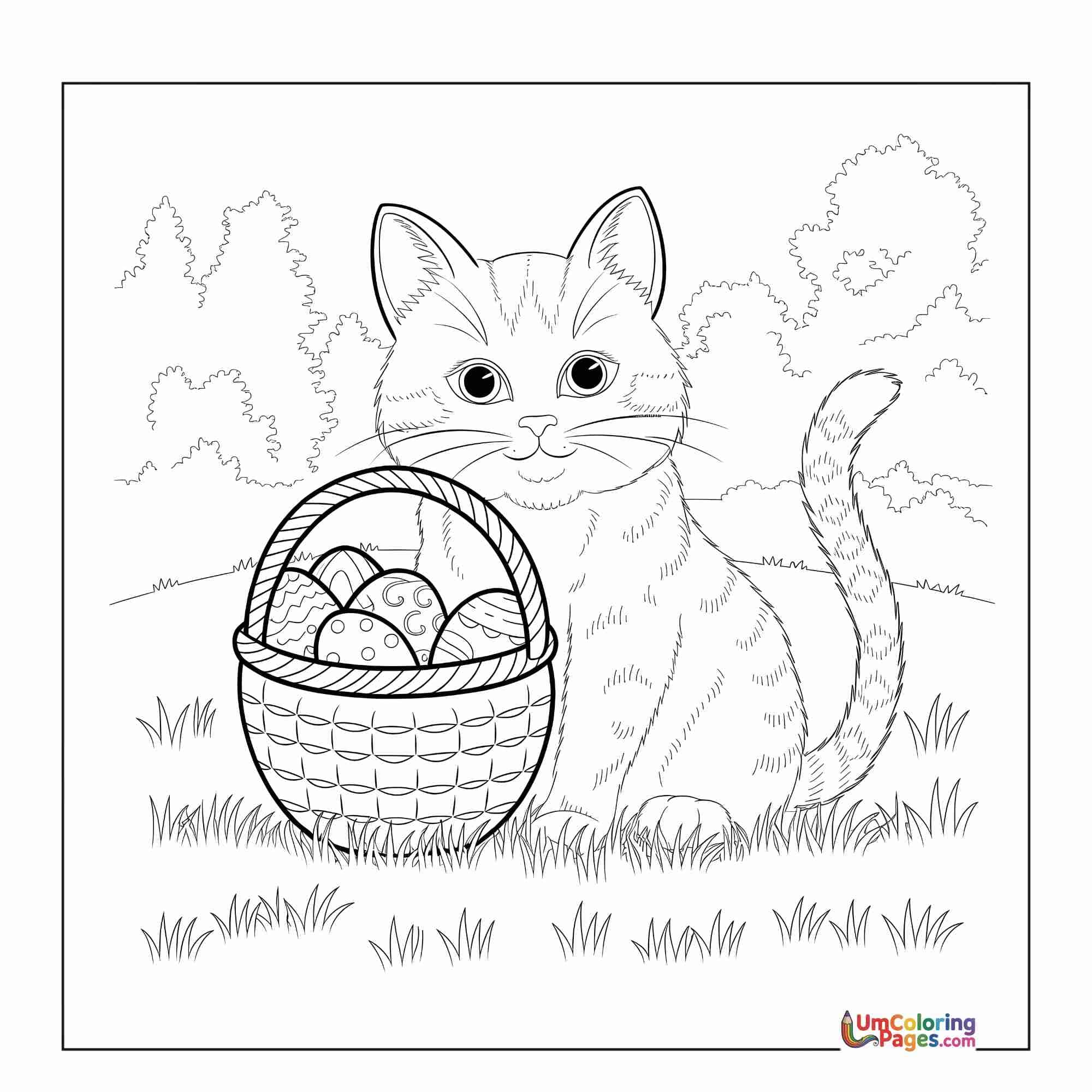 Cat coloring page 12 - free printable PDF