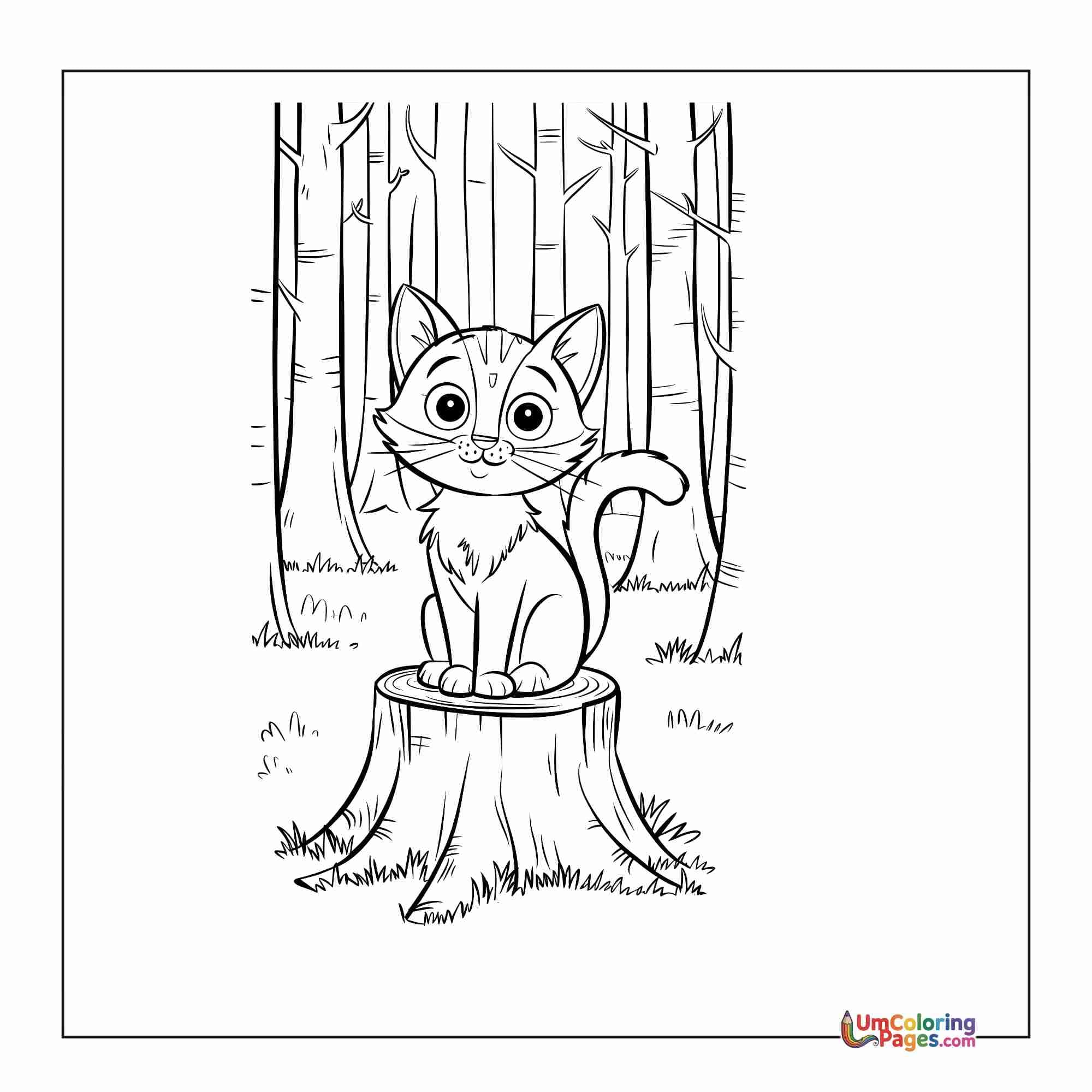 Cat coloring page 2 - free printable PDF