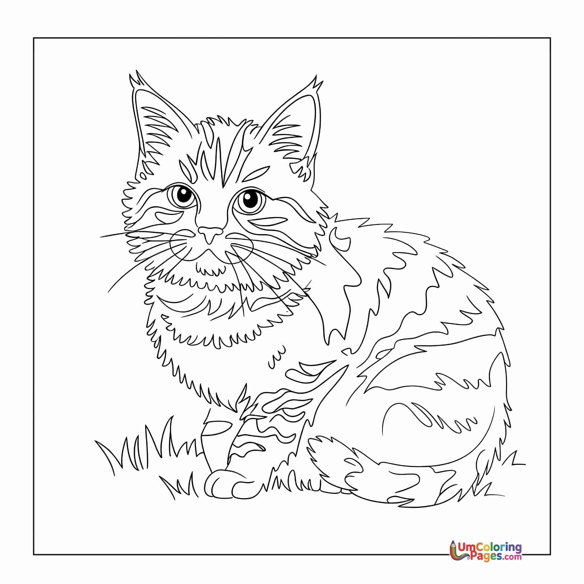 Cat coloring page 3 - free printable PDF