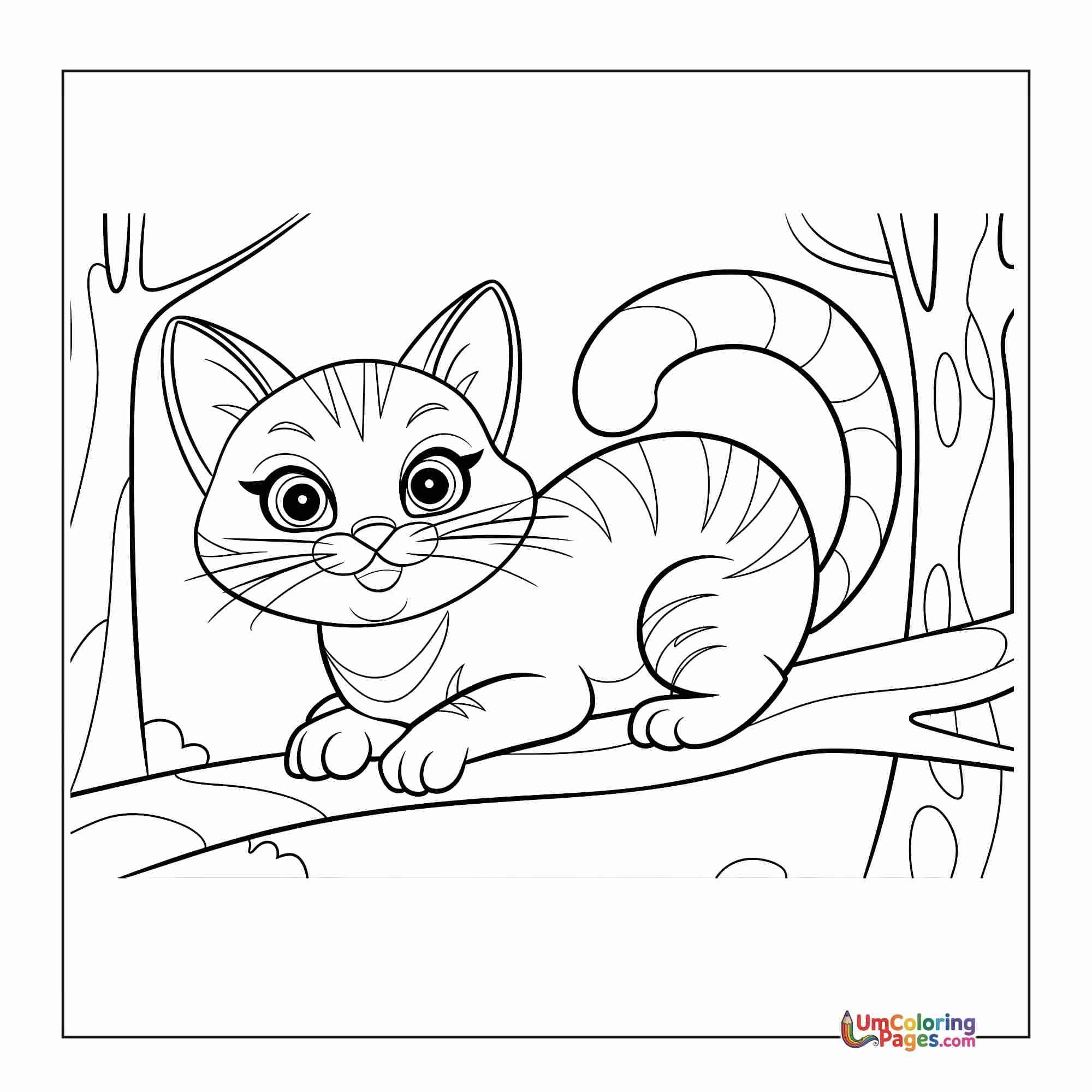 Cat coloring page 5 - free printable PDF