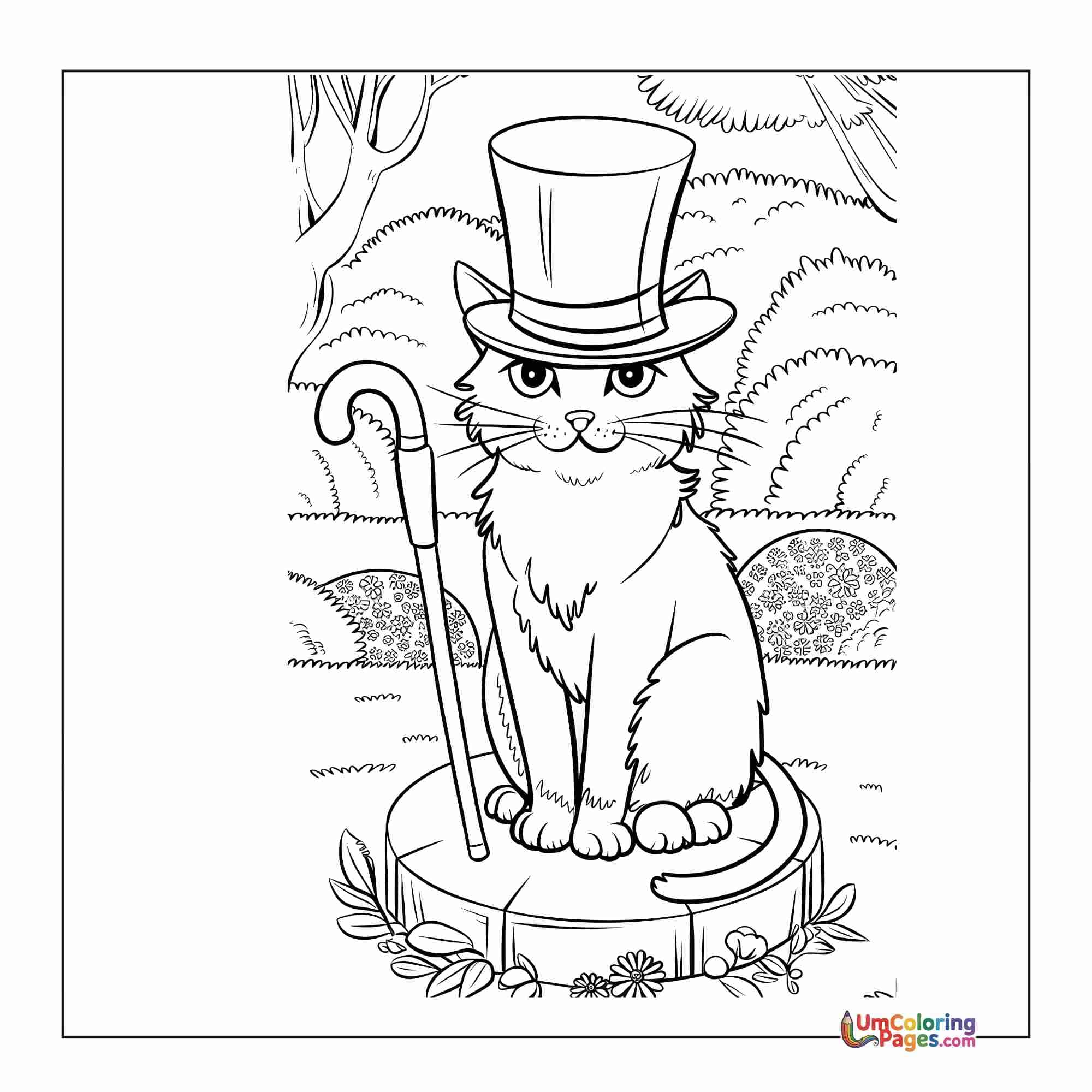 Cat coloring page 6 - free printable PDF