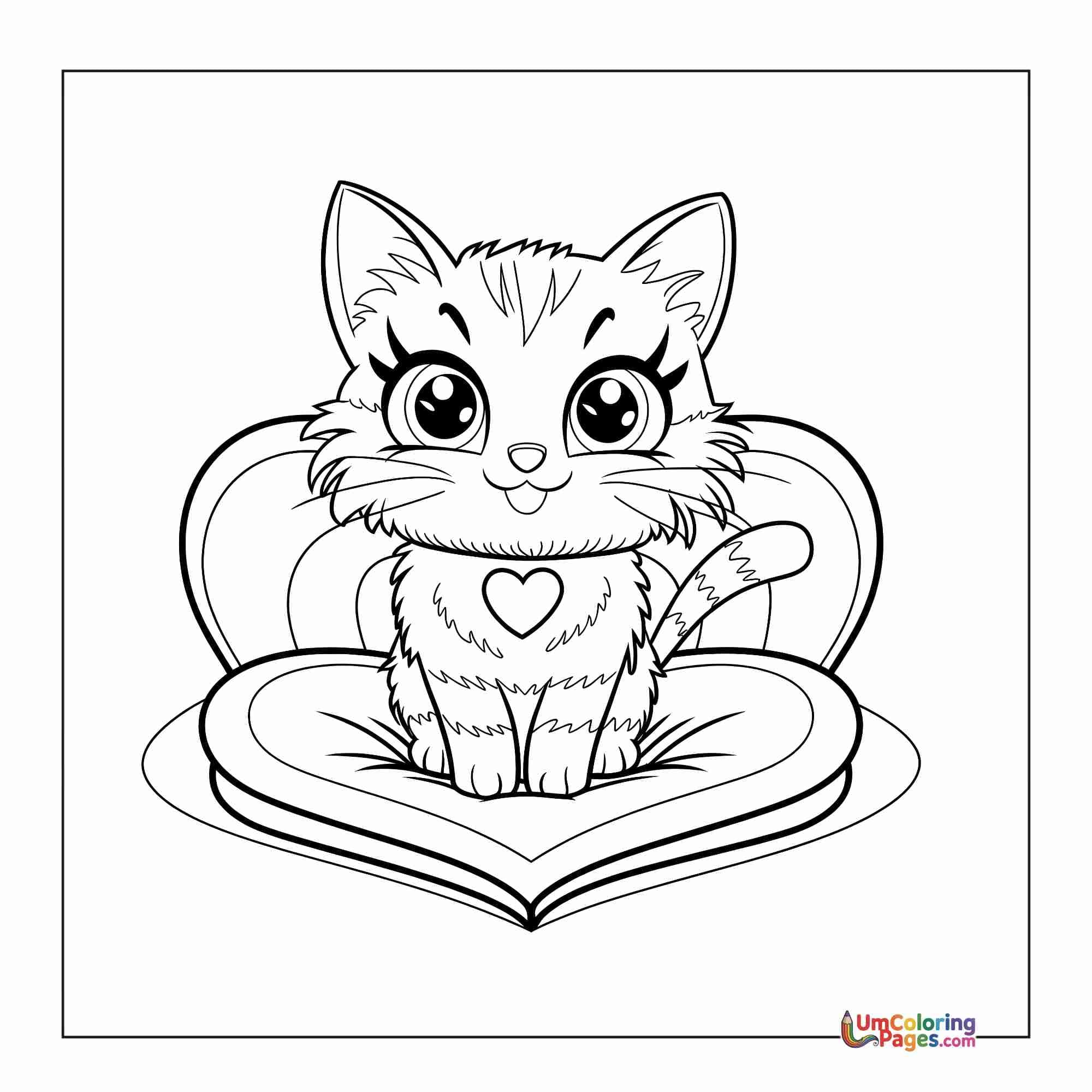 Cat coloring page 7 - free printable PDF