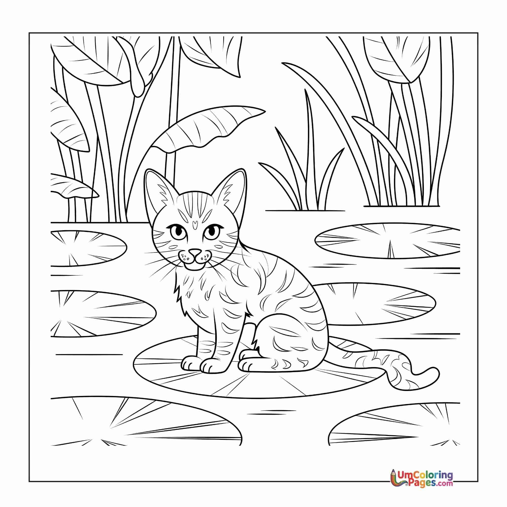 Cat coloring page 8 - free printable PDF