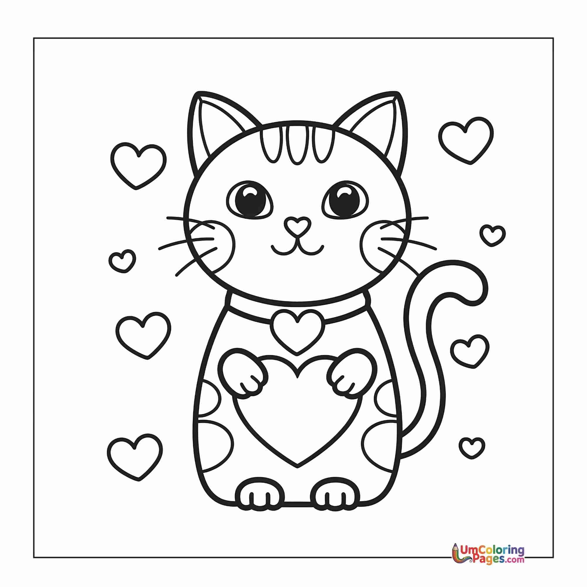 Cat coloring page 9 - free printable PDF