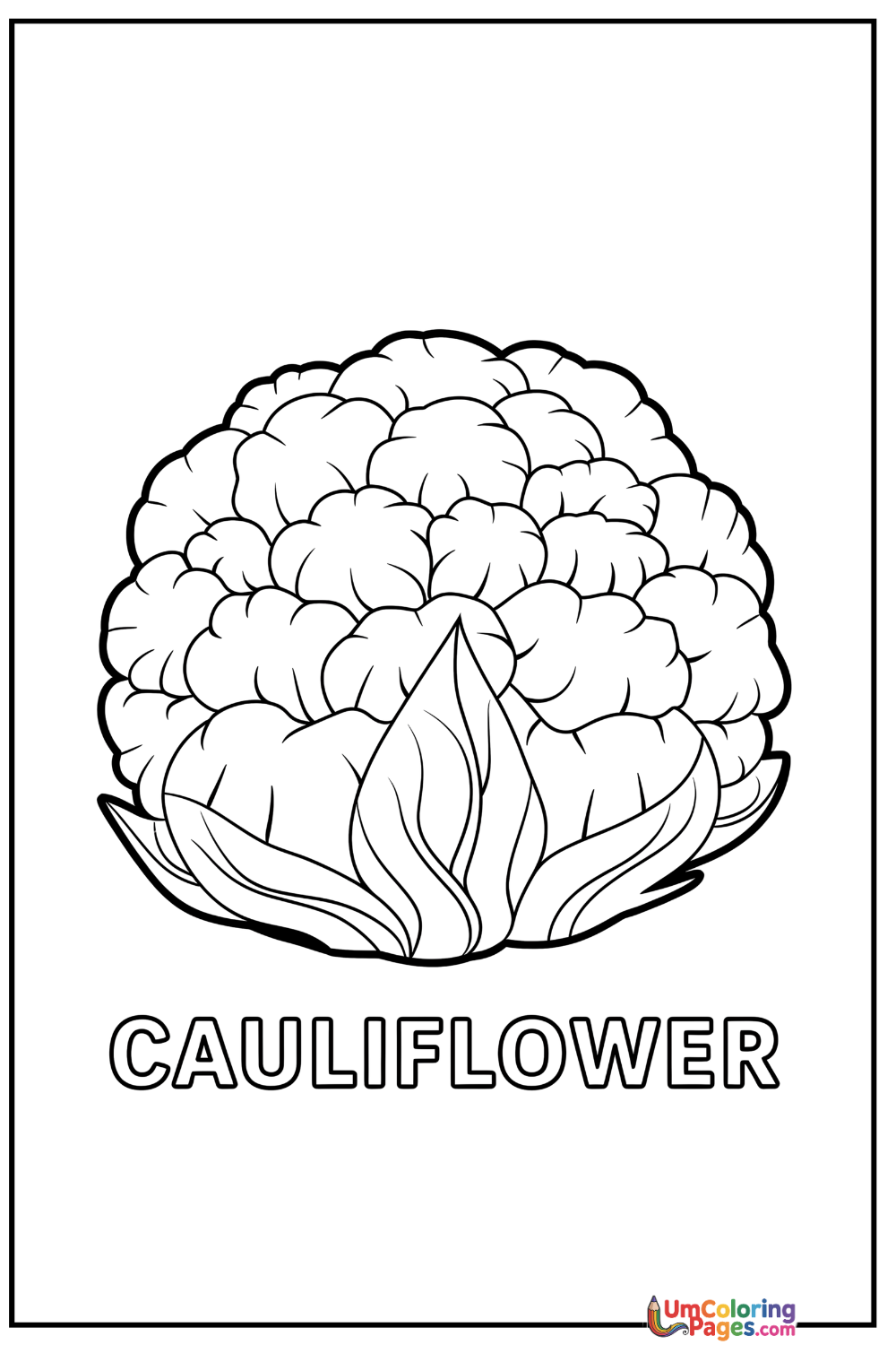 Cauliflower coloring page - free printable