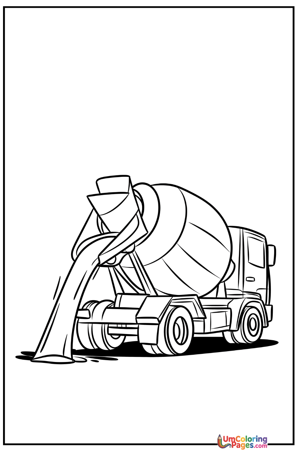 Cement Mixer coloring page 2 - free printable PDF