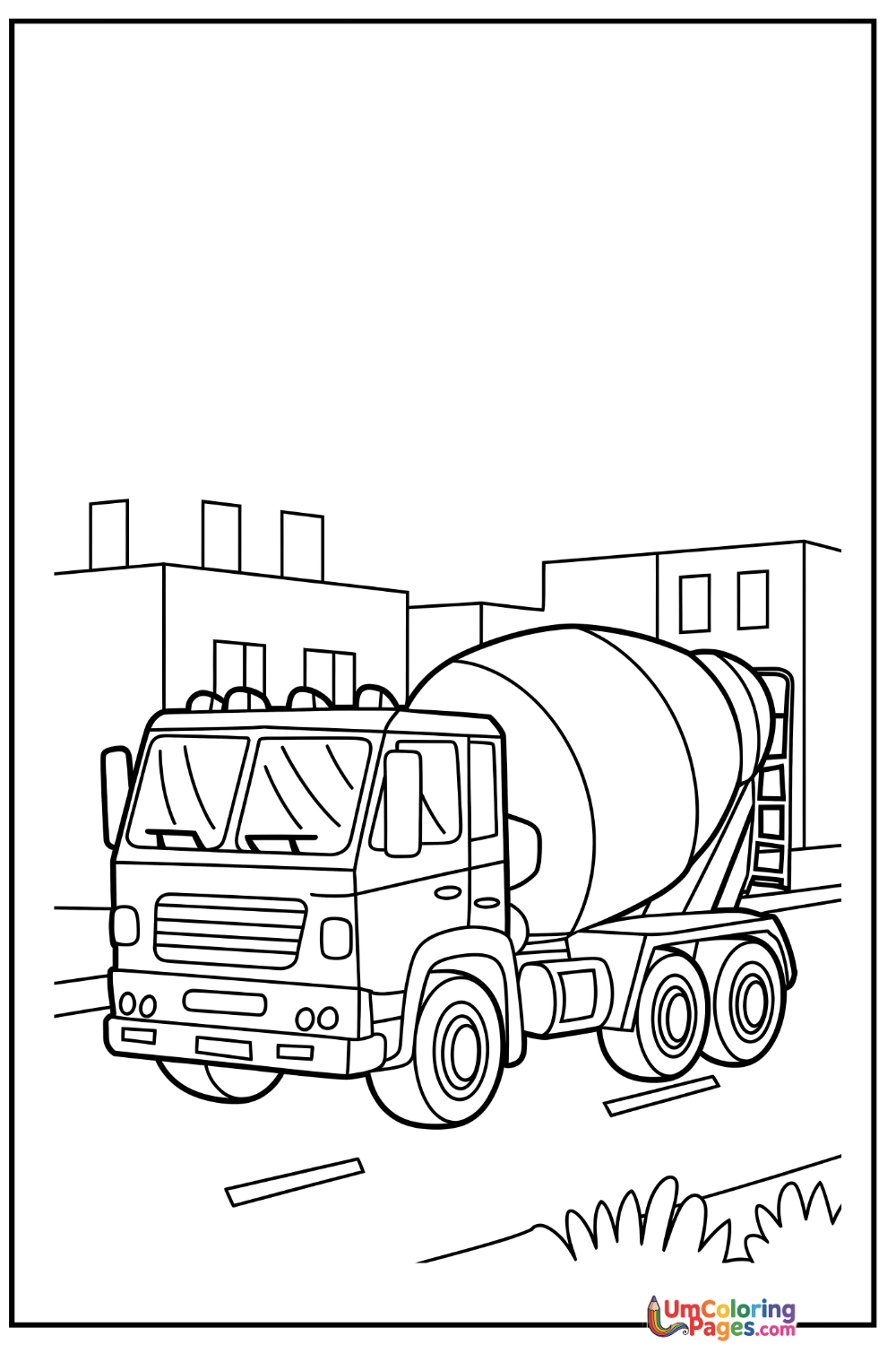 Cement Mixer coloring page 4 - free printable PDF