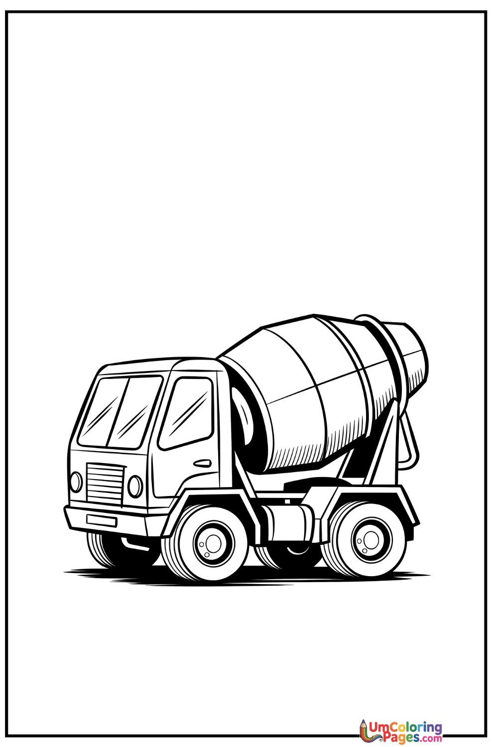 Cement Mixer coloring page 5 - free printable PDF
